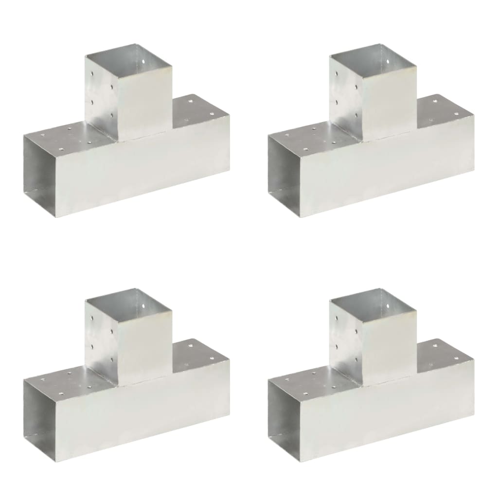 Tolppaliittimet 4kpl, T-muoto, galvanoitu metalli, 91x91mm