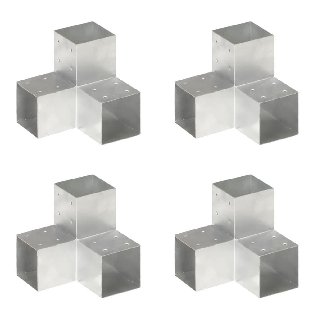 Tolppaliittimet 4kpl, Y-muoto, galvanoitu metalli, 101x101mm