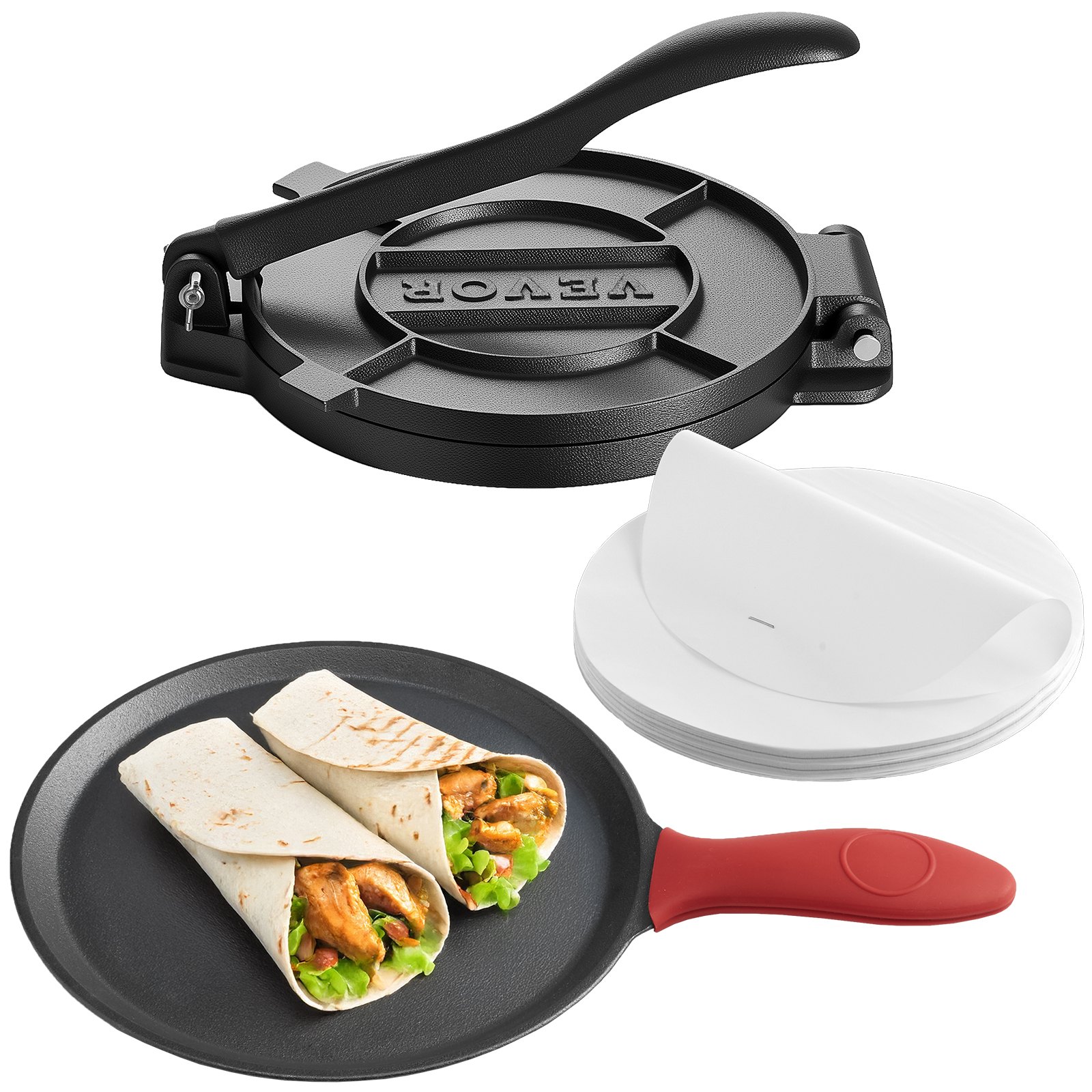 Tortillapuristin North Craft, 20cm, Valurauta, Musta