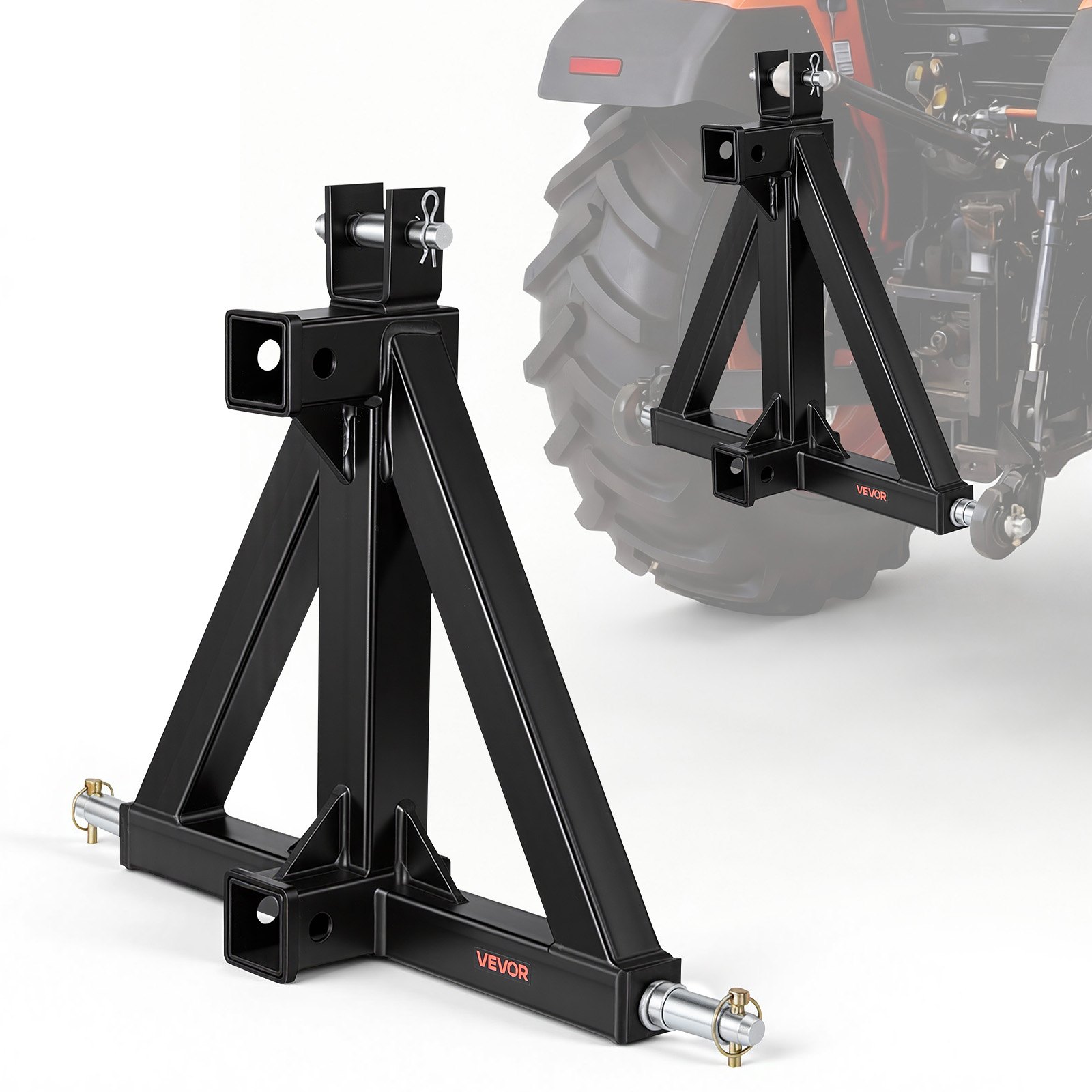 Traktorin kolmipistekiinnitteinen vetokoukkusovitin North Craft S-08, 550x165mm, musta