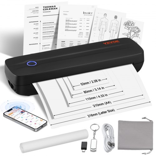 Tulostin North Craft Y8, kannettava malli, 2600mAh akku, 290x90mm, 203 DPI, Musta
