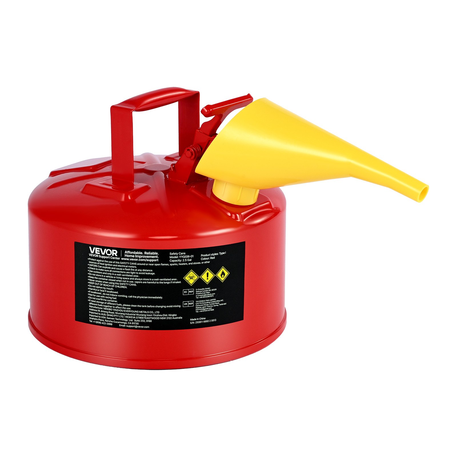 Turvakanisteri bensiinille North Craft YYQG9I-01, 9.5L, punainen