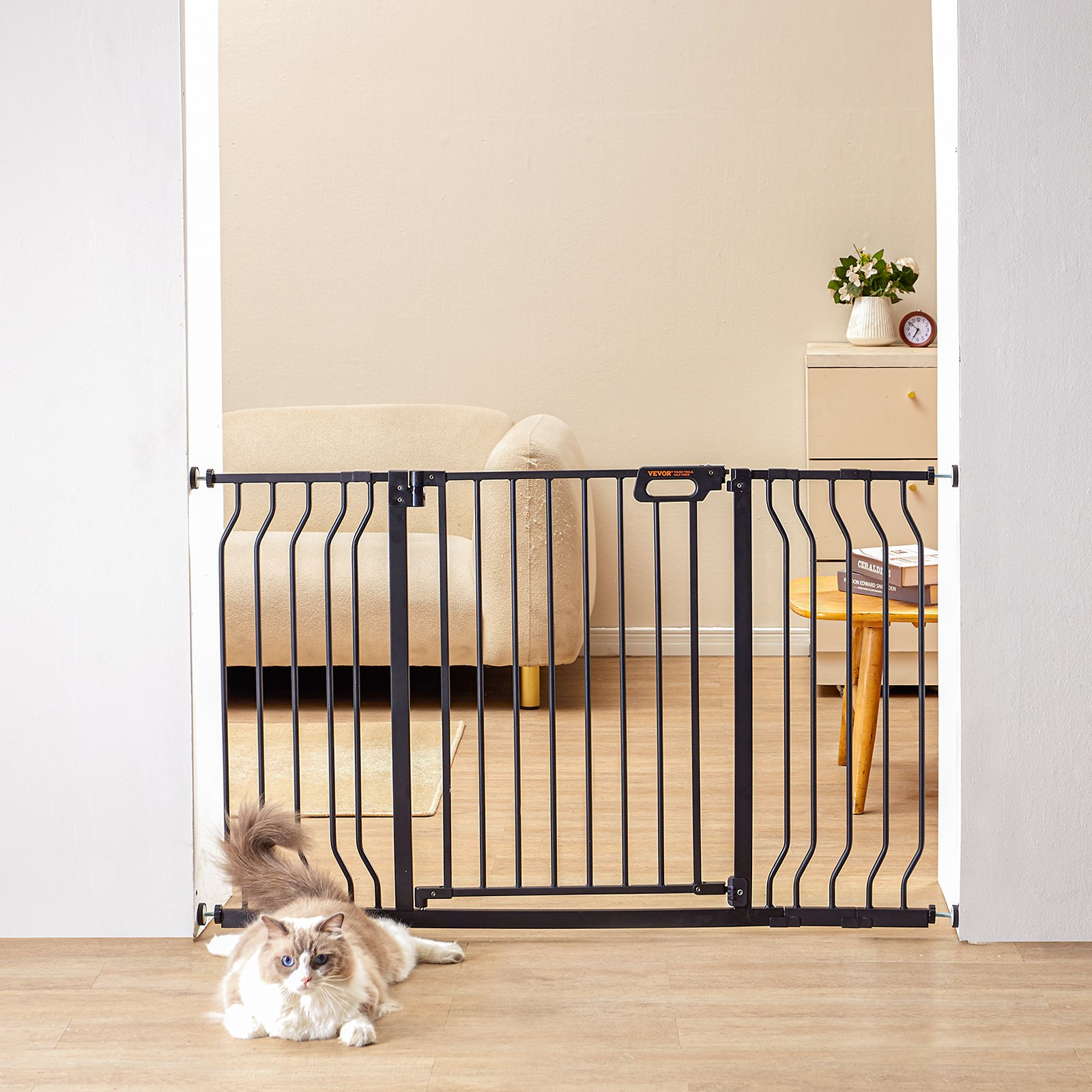Turvaportti North Craft Baby Gate, leveys 75-134cm, korkeus 76cm, musta