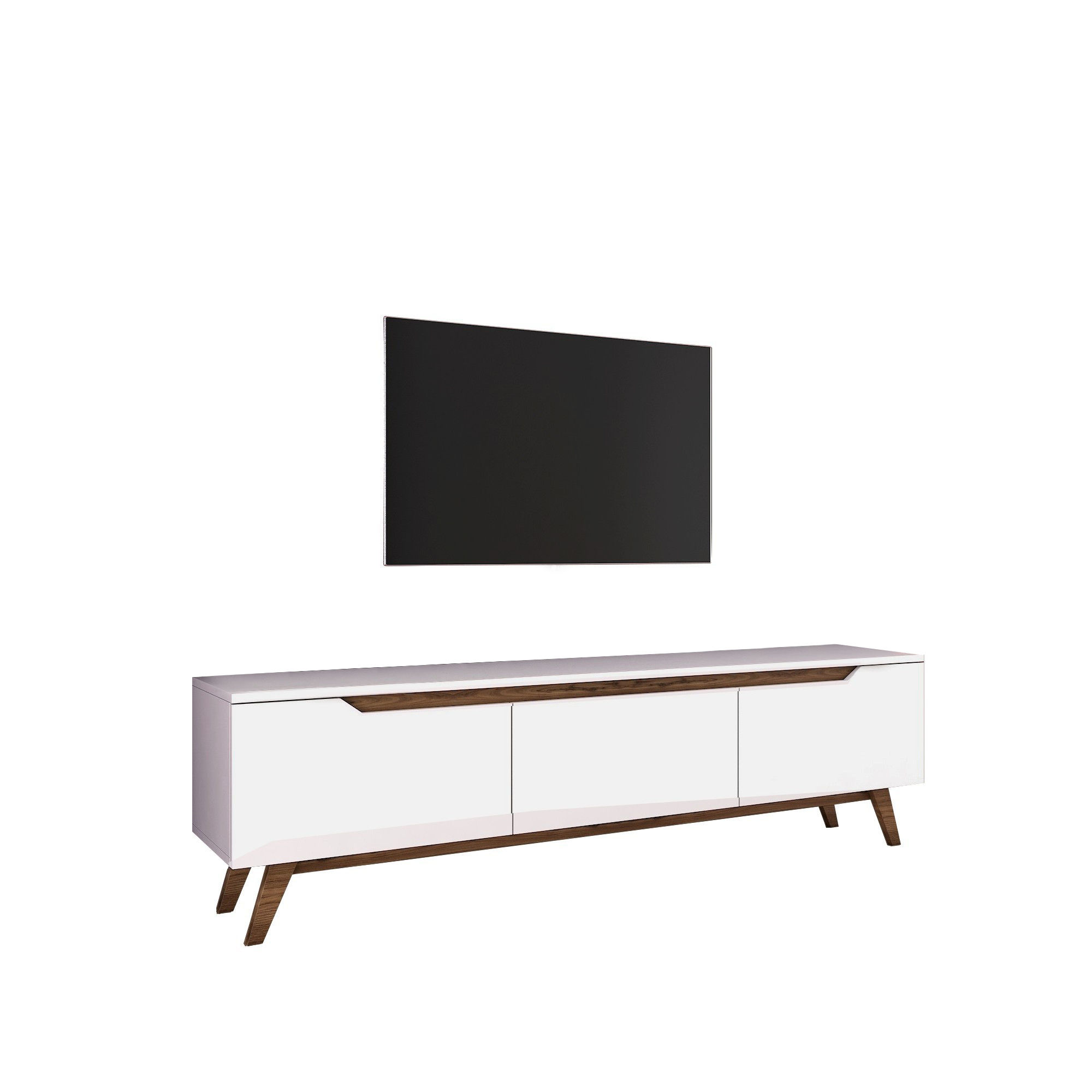 TV-taso Valento Furniture D1 794 valkoinen/pähkinä