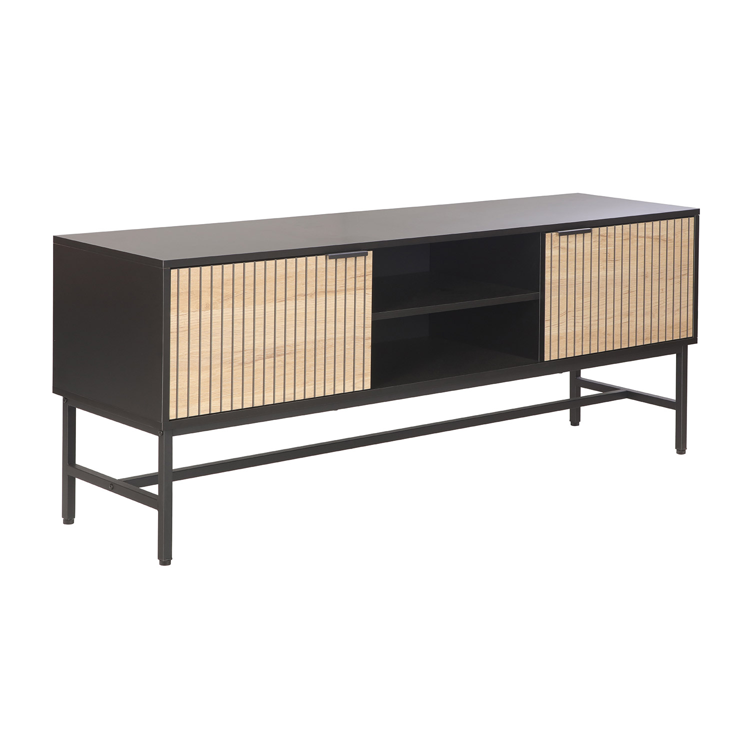 TV-taso Home4You Helve, 150x40cm, Musta / Vaalea Puu