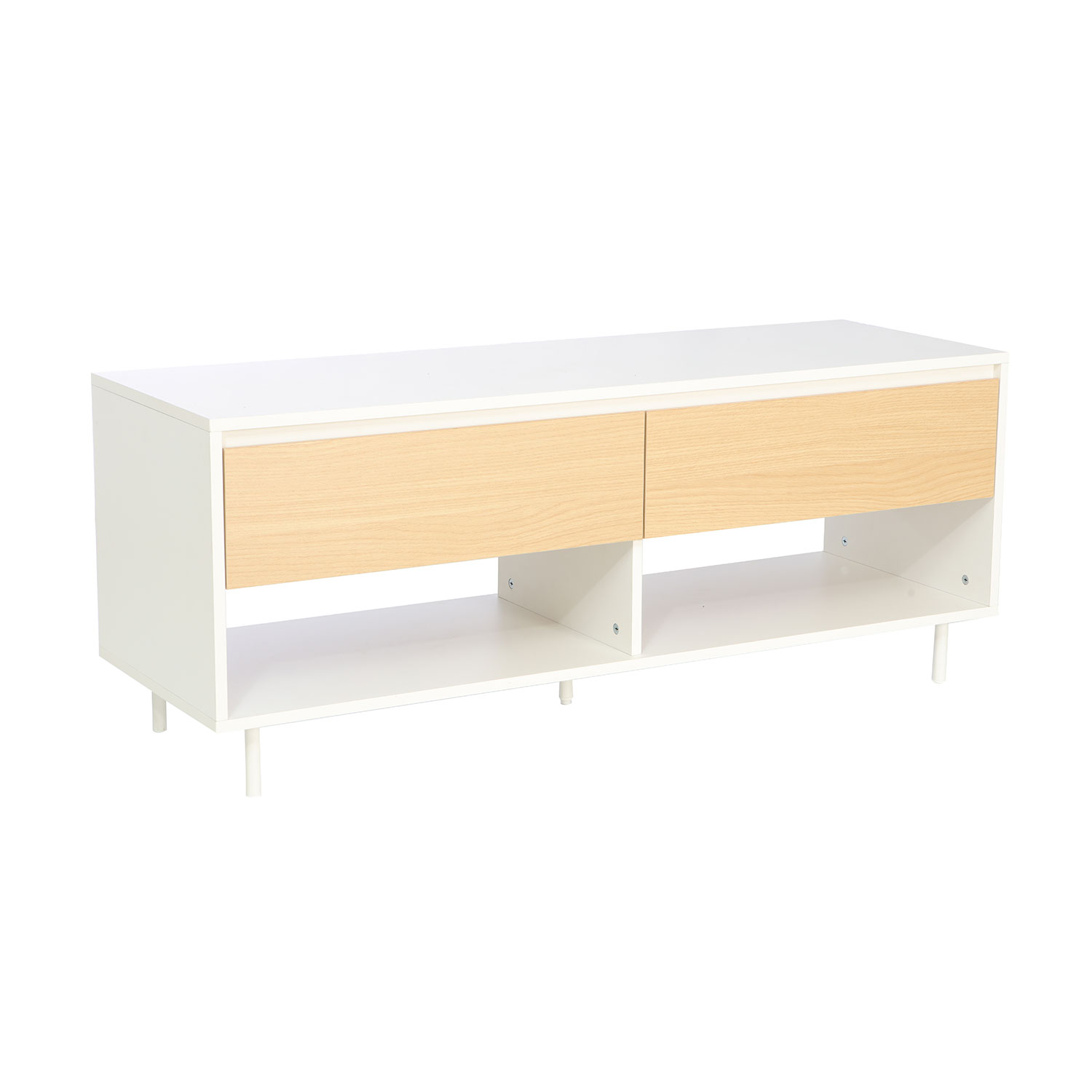 TV-taso Home4You Herta, 120x40x48cm, Valkoinen/Vaalea Puu