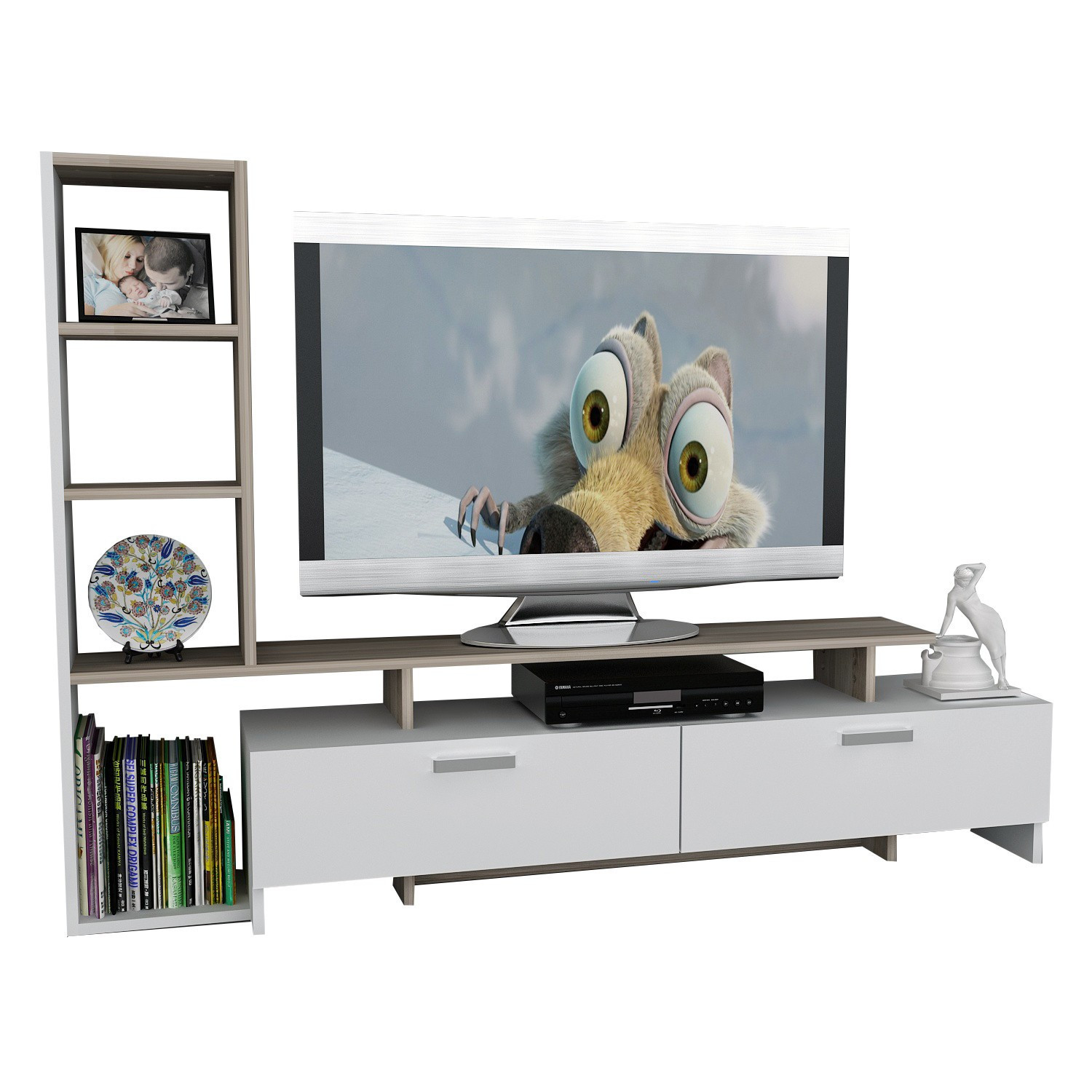TV-taso Valento Furniture Şimal, 168,2x120x22cm, Valkoinen