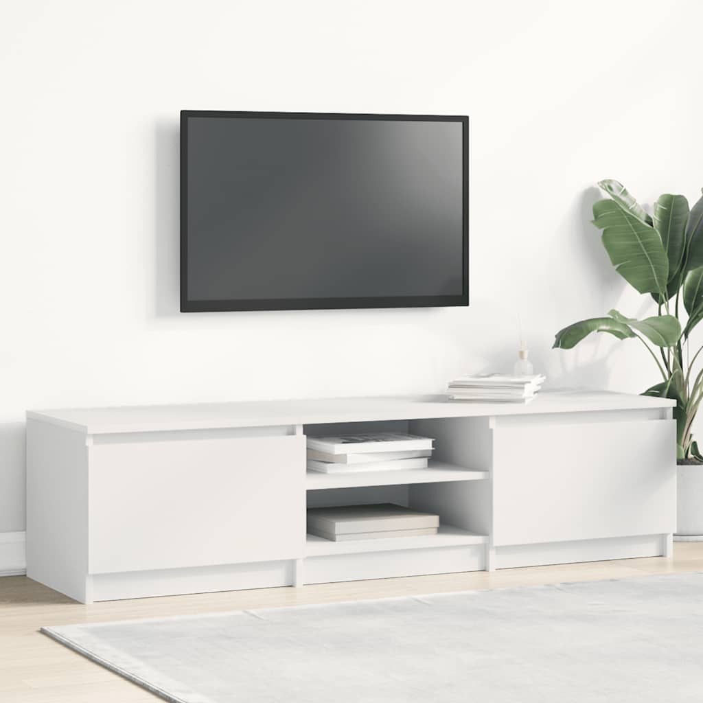 Tv-taso valkoinen 140x40x35,5 cm lastulevy
