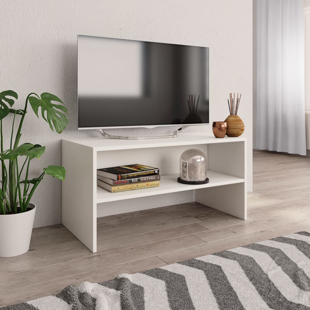 Tv-taso valkoinen 80x40x40 cm lastulevy (28734)