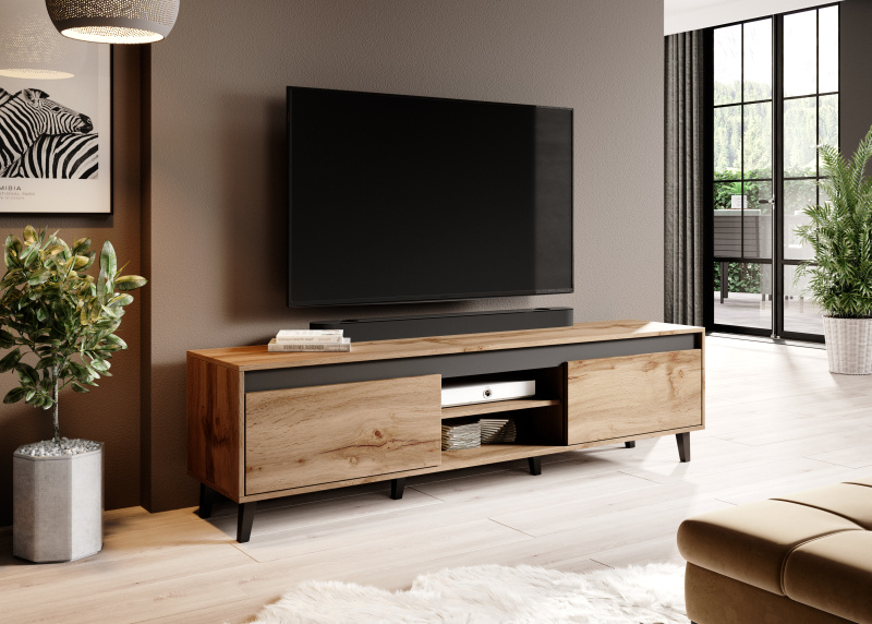TV-taso Halmar NORD II, leveys 170cm, ruskea/antrasiitti