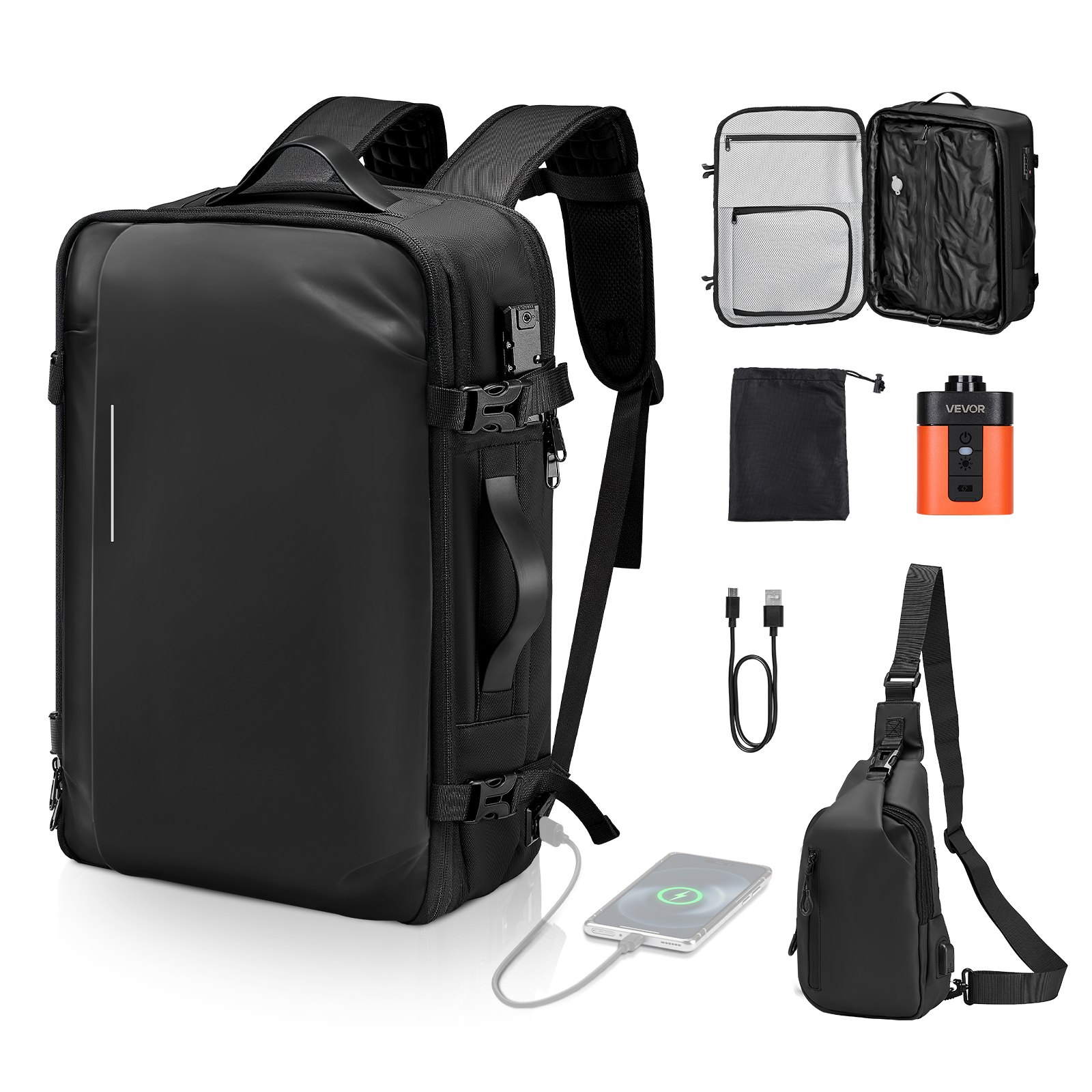 Tyhjiöreppu North Craft Airback Vacpack, 65L, tyhjiöpakkaus, musta