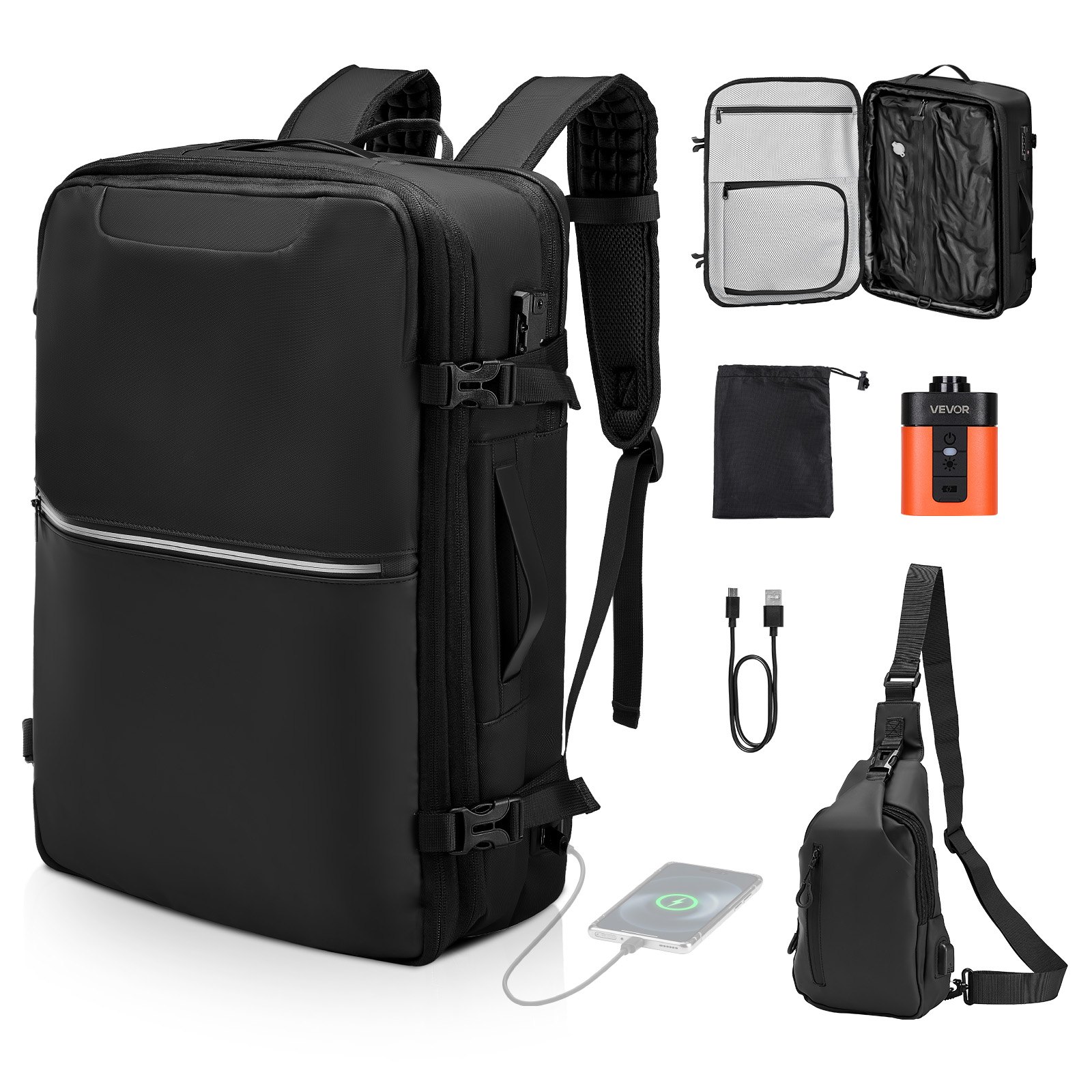 Tyhjiöreppu North Craft Airback Vacpack, 80L, musta
