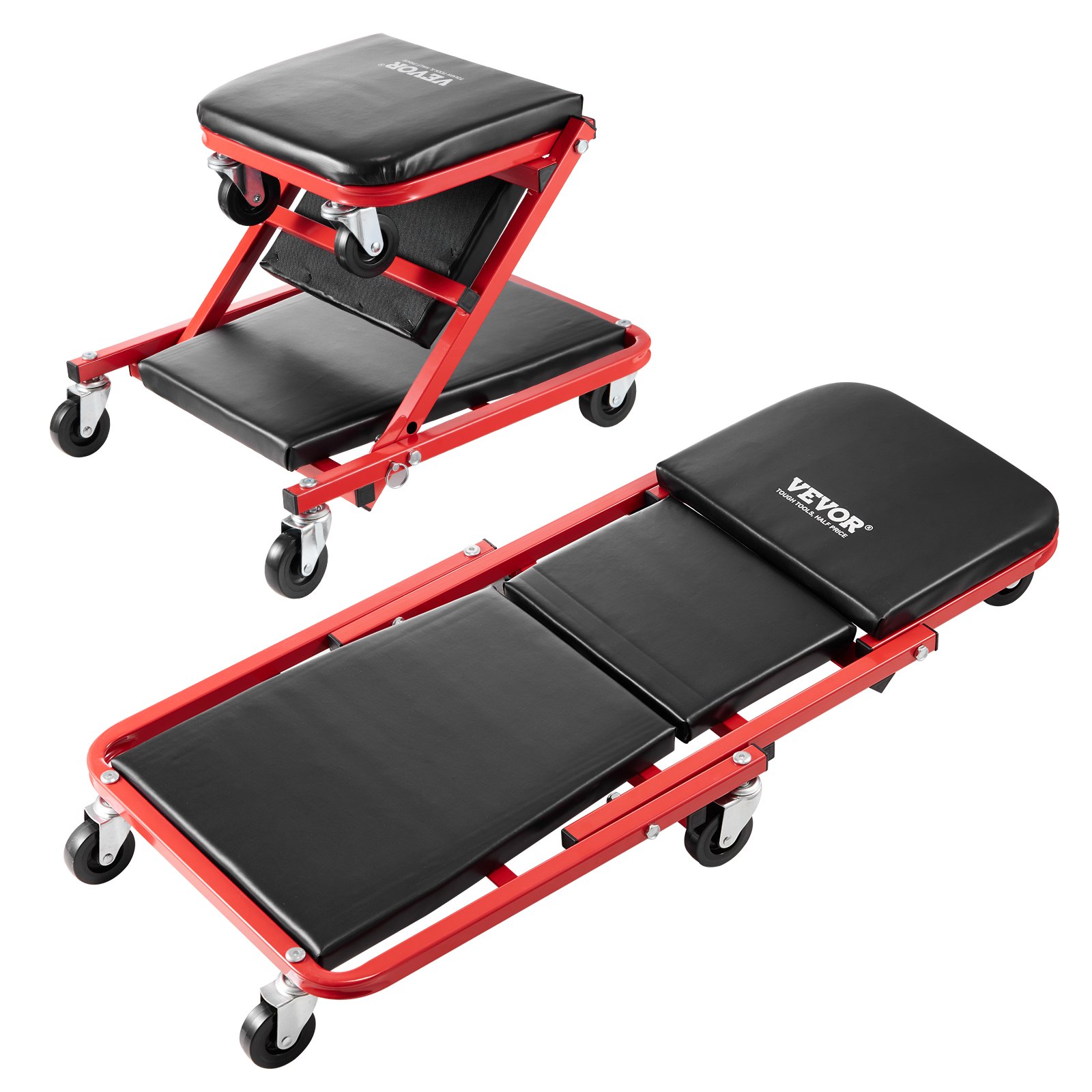 Työjakkara/-alusta 2-in-1 North Craft Z Garage, 91.4 cm, 136.1 kg kapasiteetti, musta