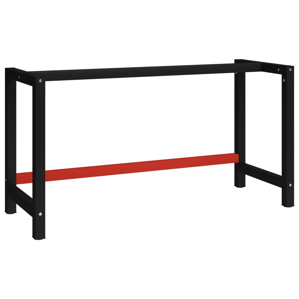 Työpöydän runko, 150x57x79 cm, metalli, musta ja punainen