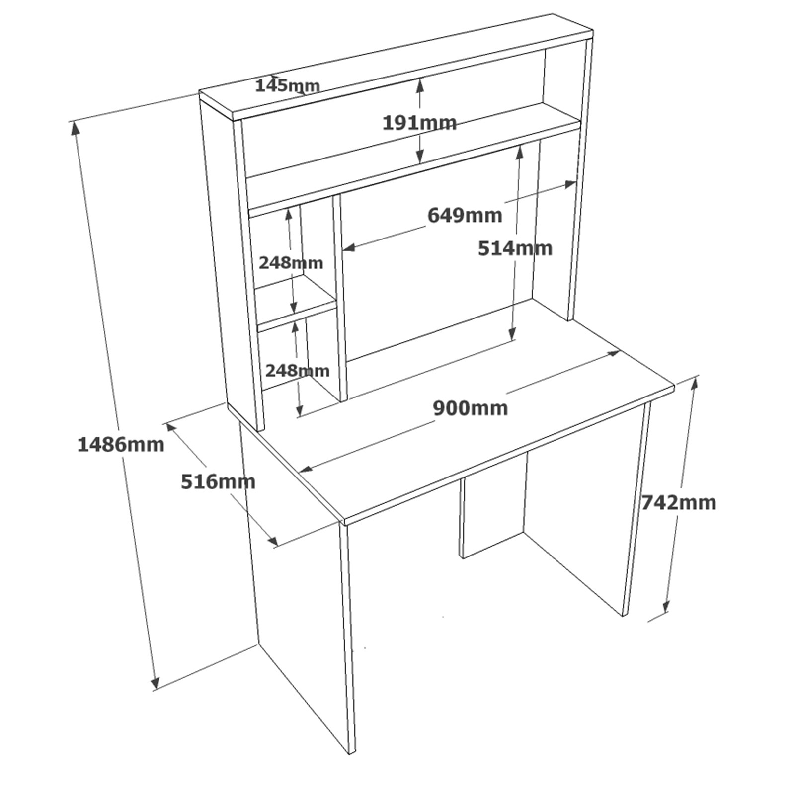 Työpöytä Valento Furniture Br2, valkoinen/atlassetri