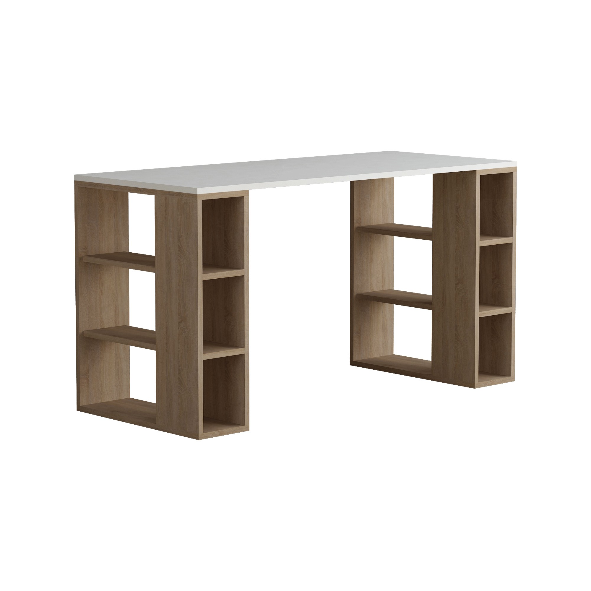 Työpöytä Valento Furniture Colmar, valkoinen/tammi