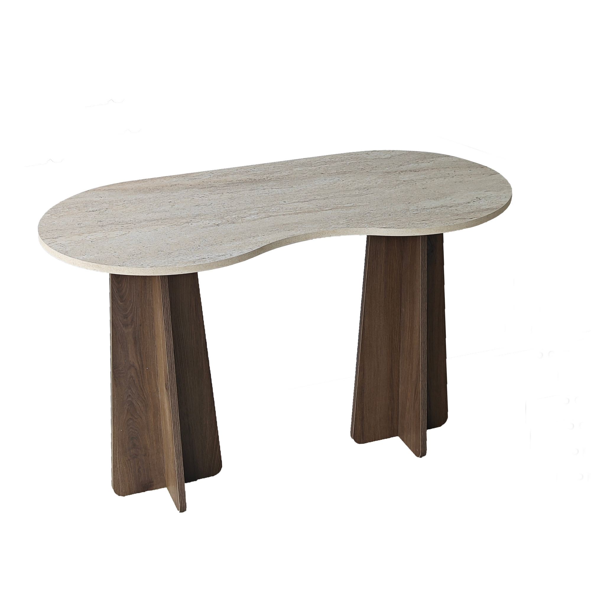 Työpöytä Valento Furniture Infini, 120x60 cm, travertiini/pähkinä