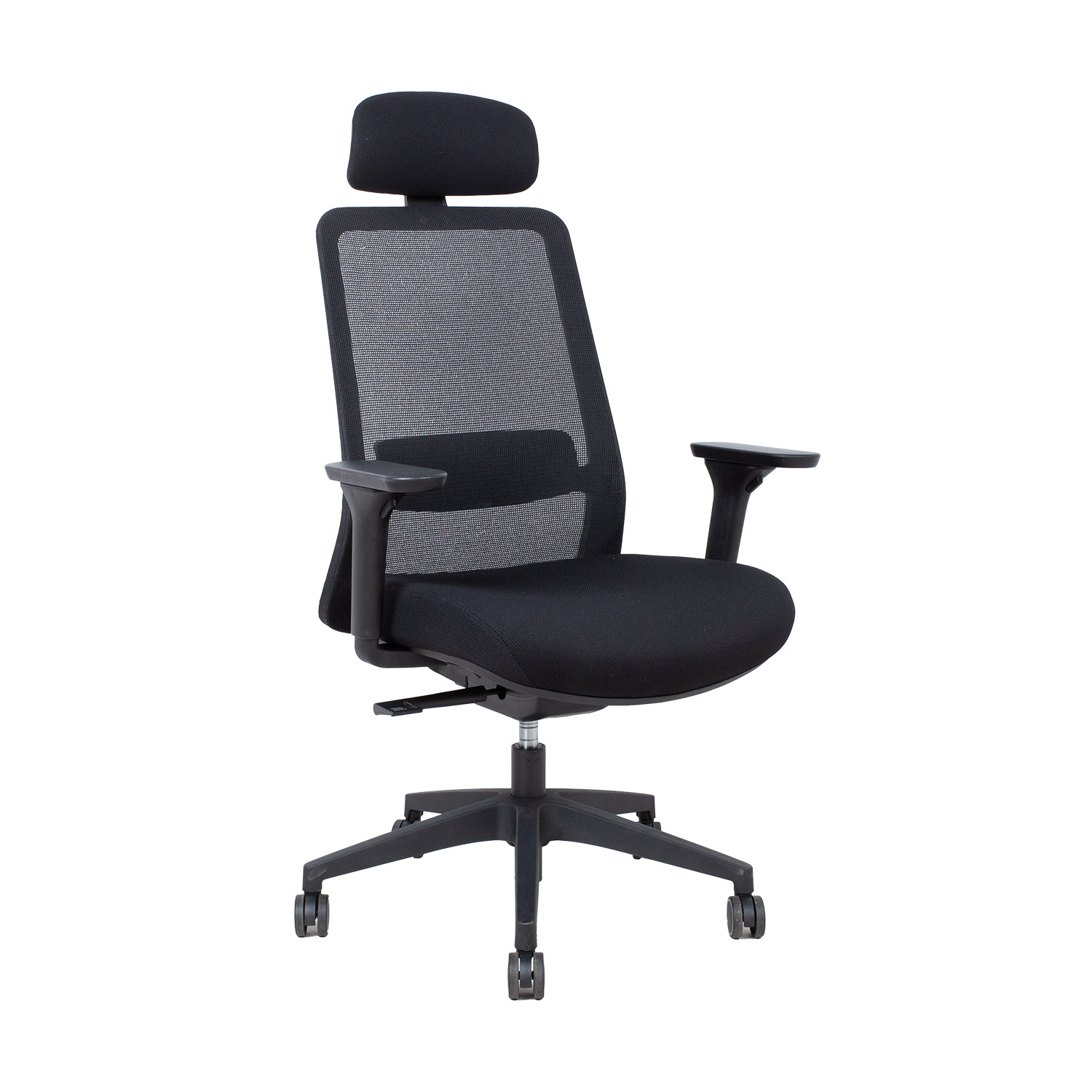 Työtuoli Home4You Santo, 66x66x115-125cm, Musta Verkkokangas
