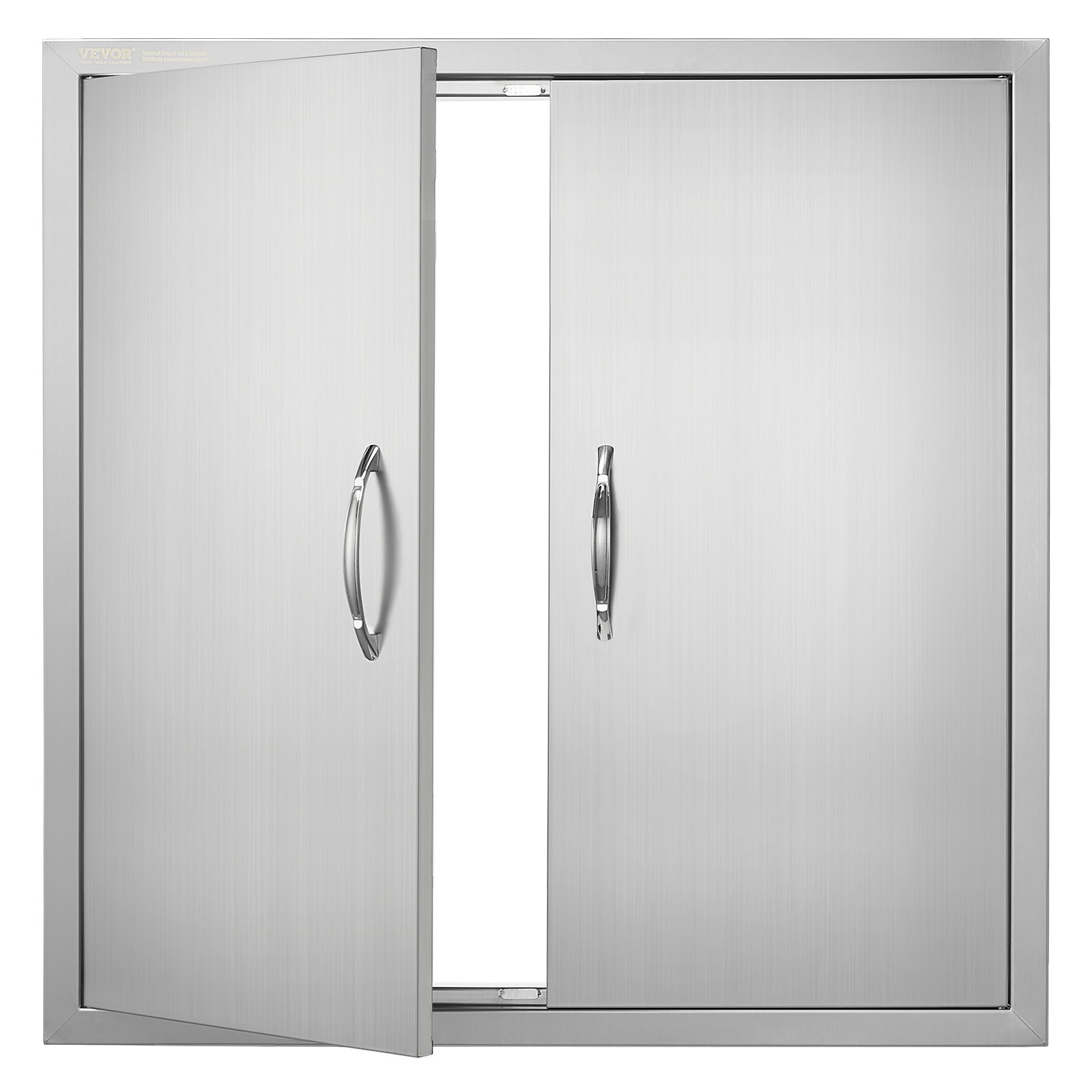 Ulkokeittiön pariovi North Craft, 790x790mm, ruostumaton teräs, vaaka-sarana, teräksenharmaa