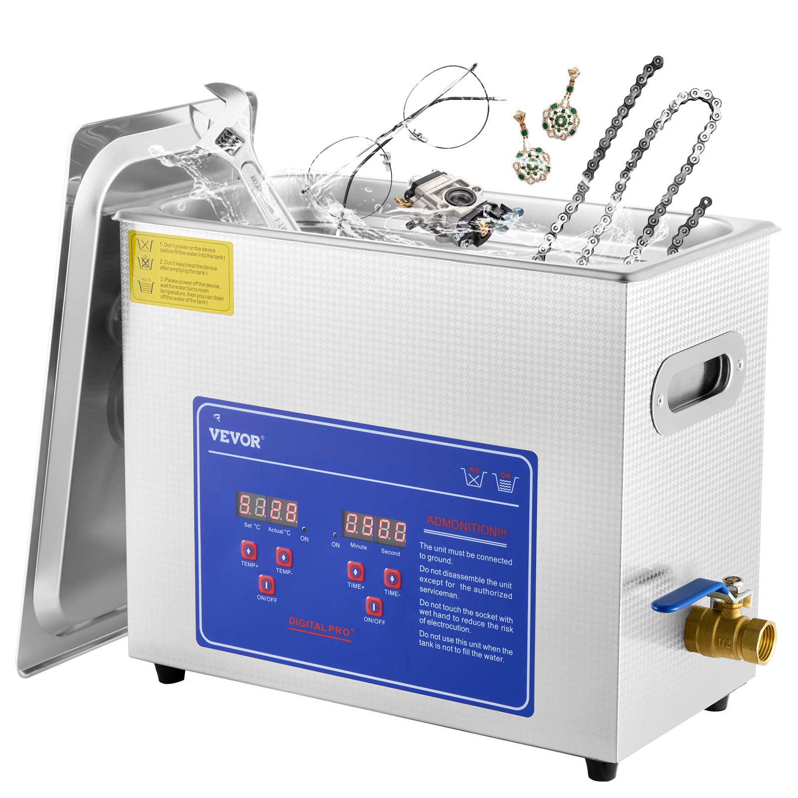 Ultraäänipesuri Cleaner North Craft, 6L, 40kHz, ruostumaton teräs