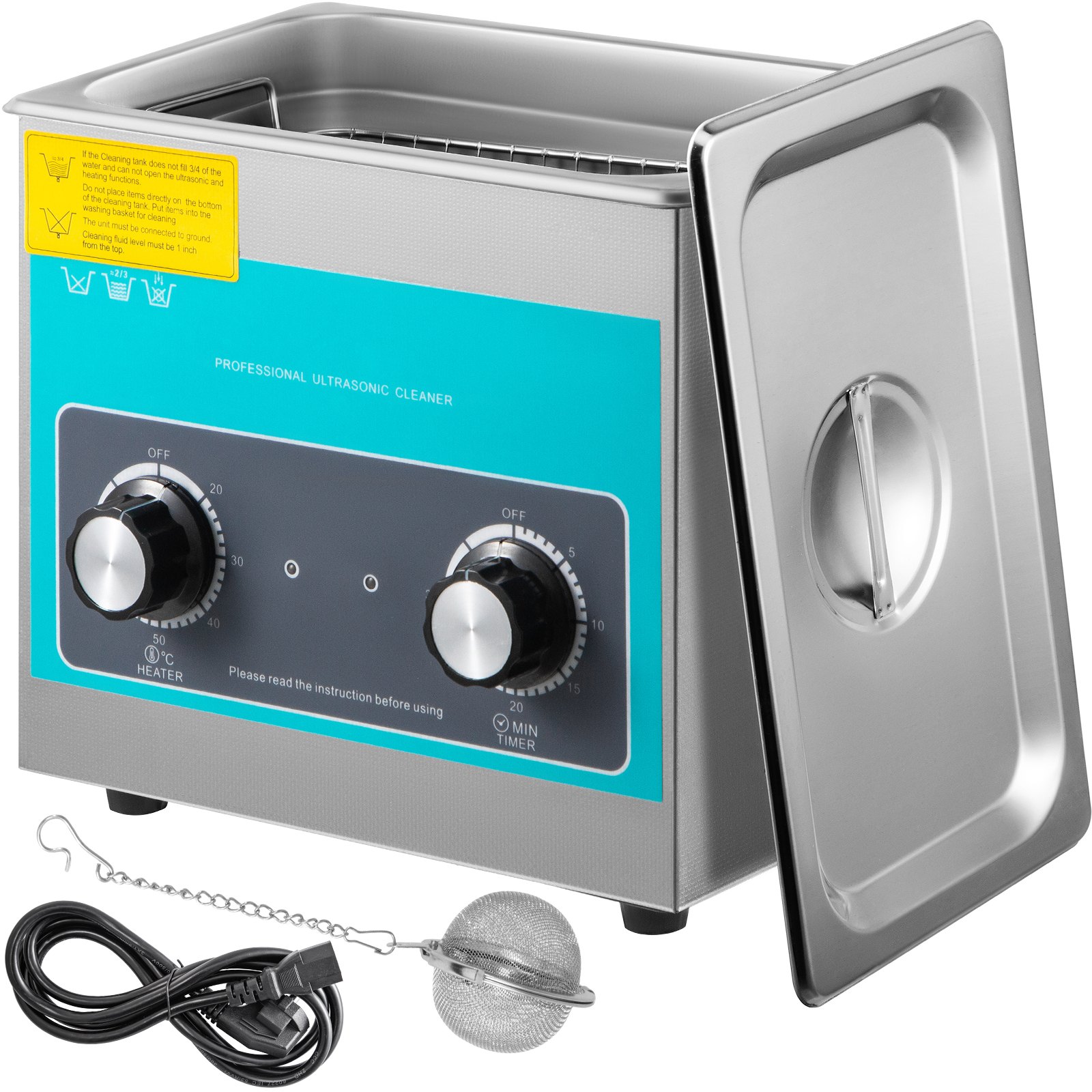 Ultraäänipesuri North Craft Knob, 3L, 40kHz, 304 Ruostumaton Teräs, Hopea