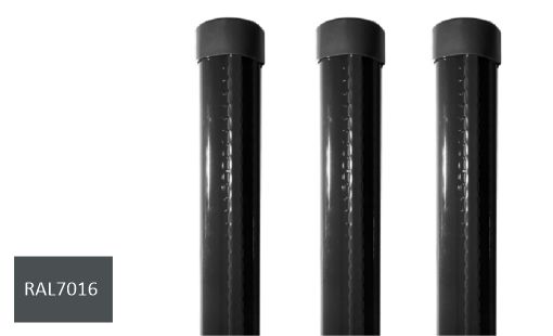 Verkkoaidan tolppa AitaX, pyöreä 48 mm korkeus 250 cm, harmaa
