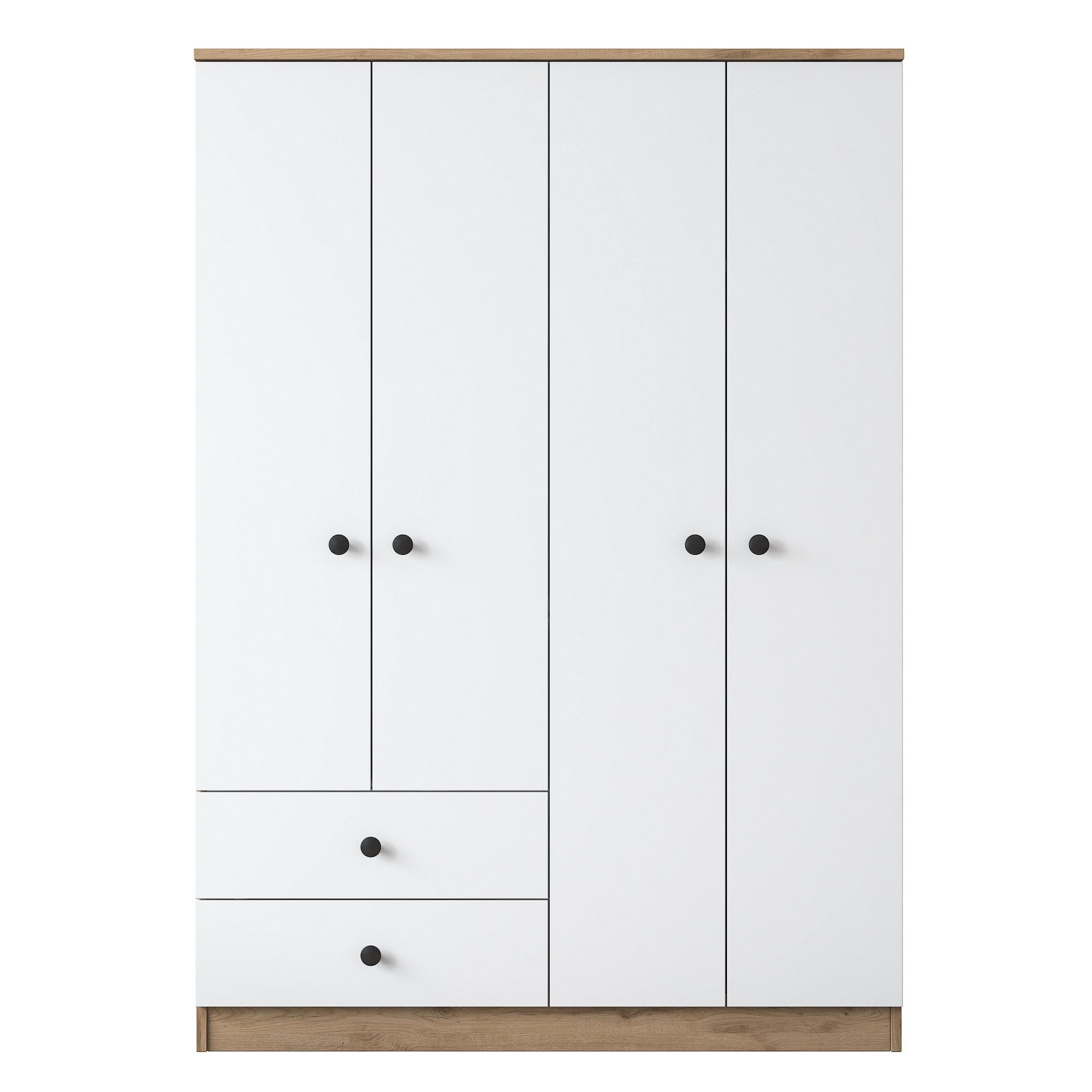 Vaatekaappi Valento Furniture BA108 2067, 120cm, valkoinen/pähkinä