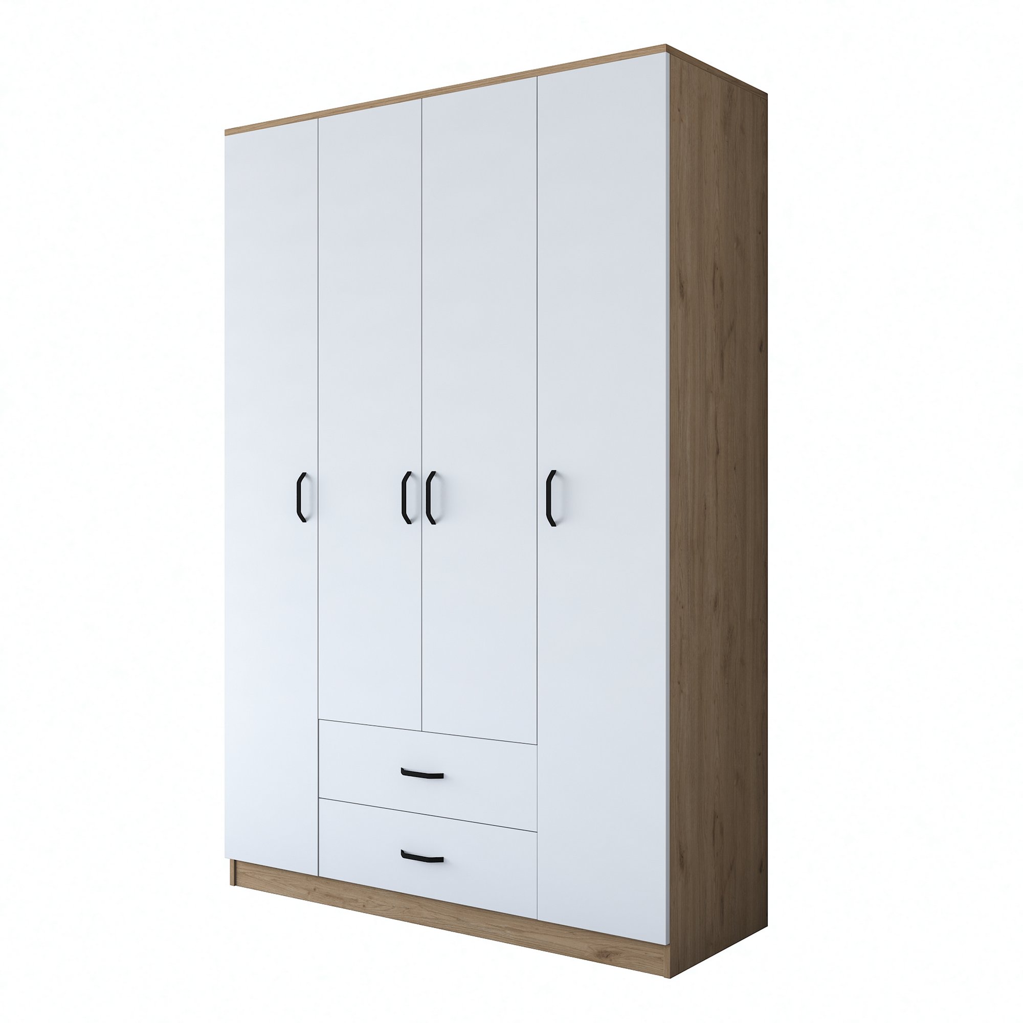 Vaatekaappi Valento Furniture BA112-2331, 140x210cm, valkoinen/ruskea