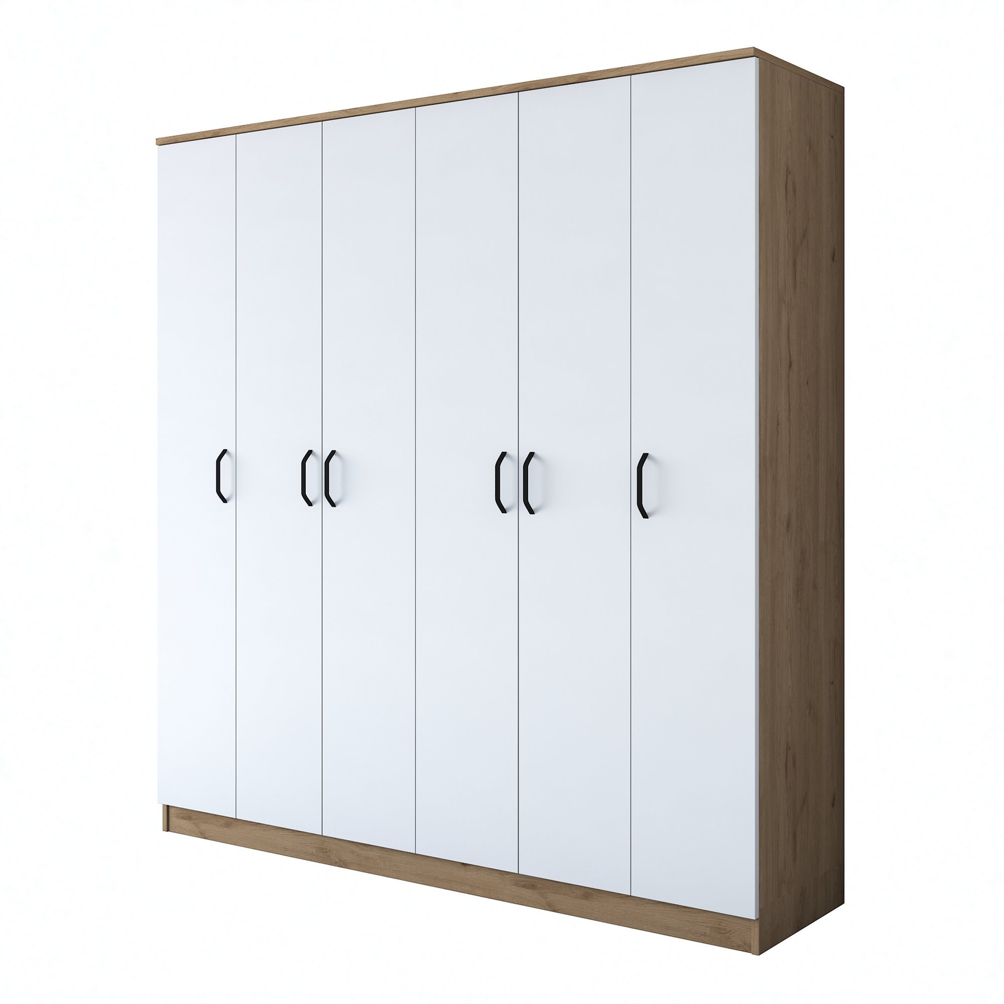Vaatekaappi Valento Furniture BA114-2274, 180x190.8cm, valkoinen/ruskea