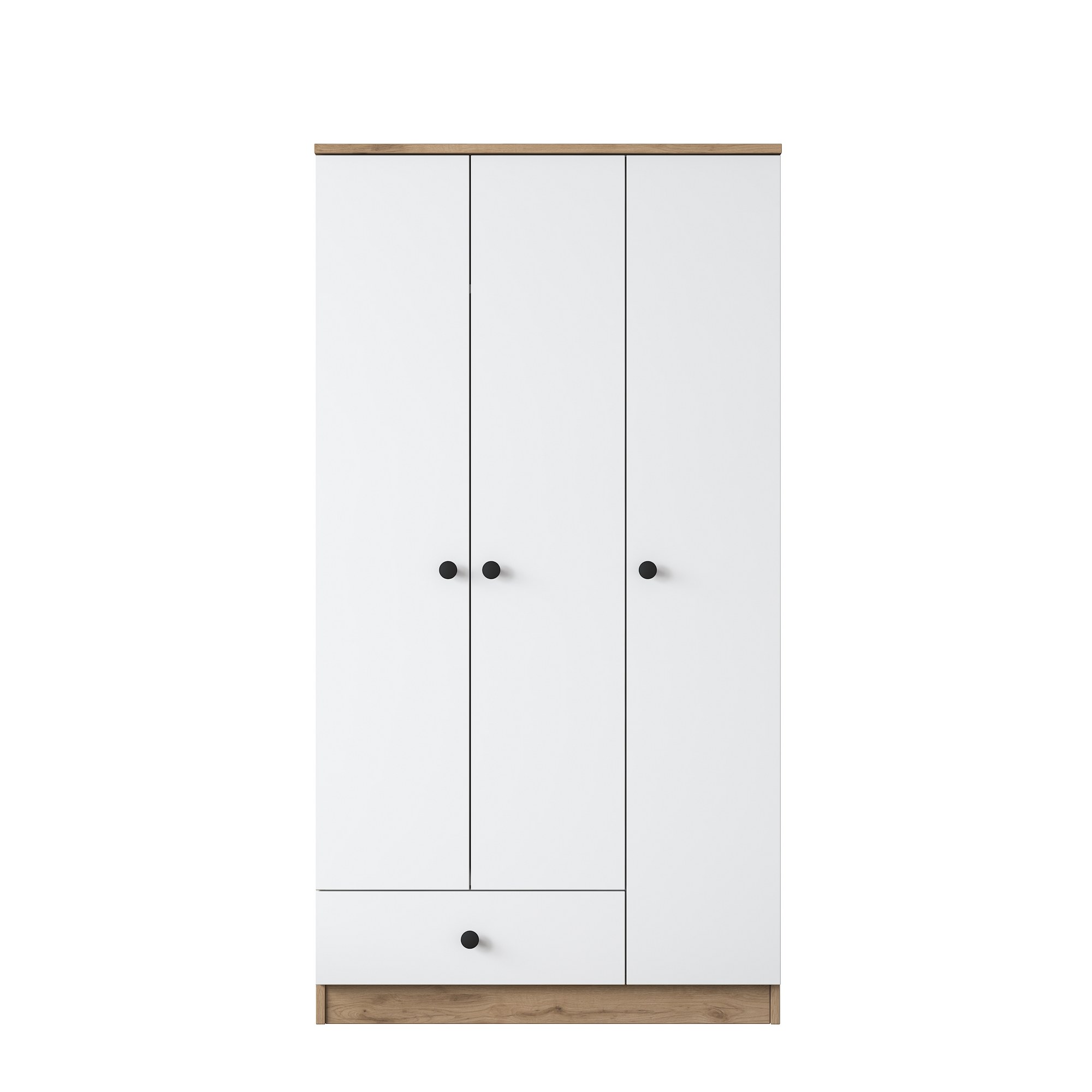 Vaatekaappi Valento Furniture BA117-2253, 90x170cm, valkoinen/ruskea