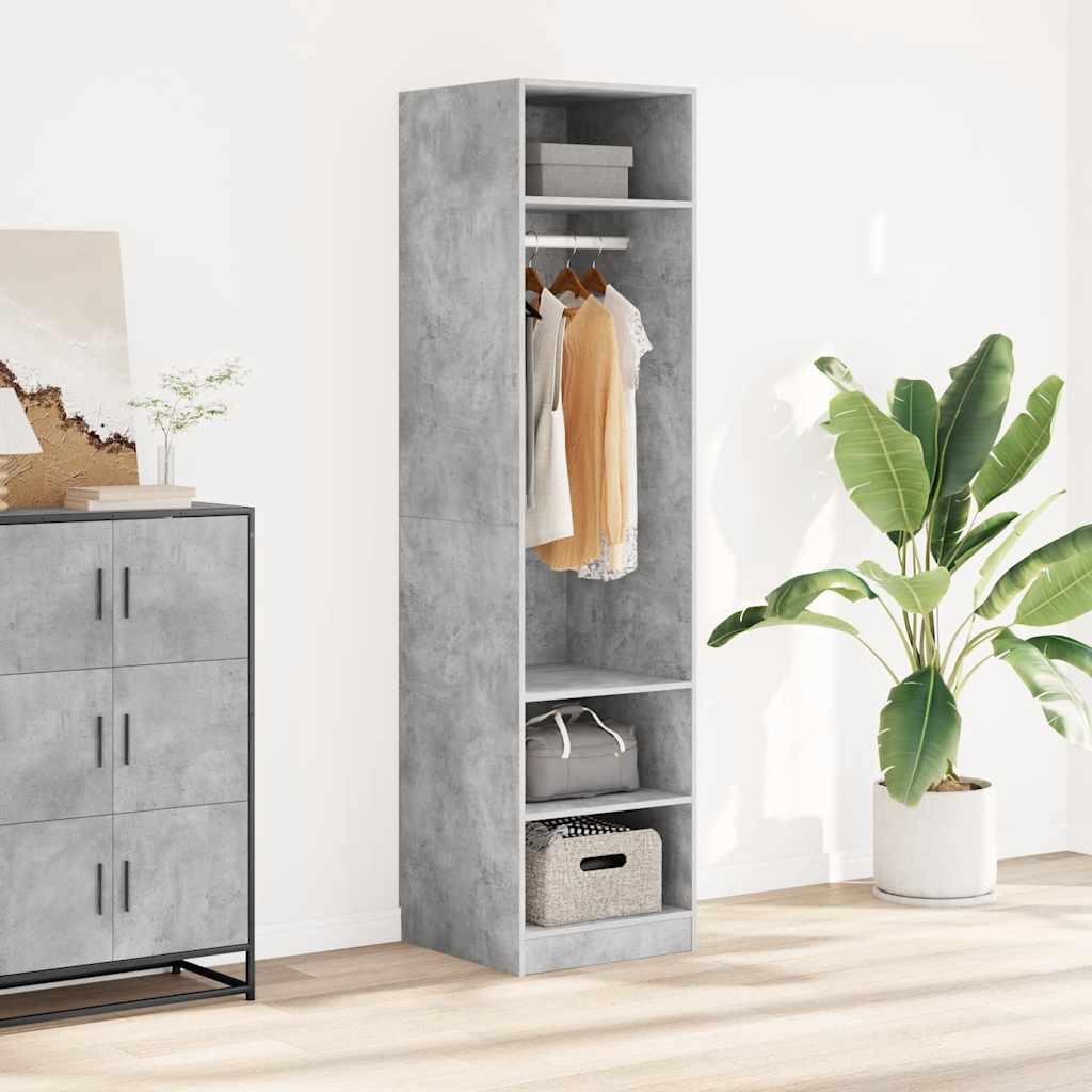 Vaatekaappi betoninharmaa, 50cm, lastulevy