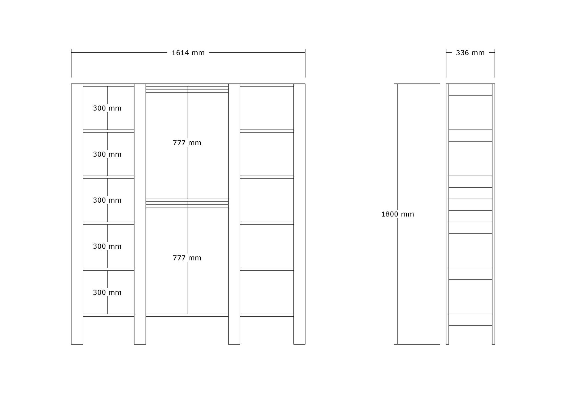 Vaatekaappi Valento Furniture City, 161x180cm, valkoinen