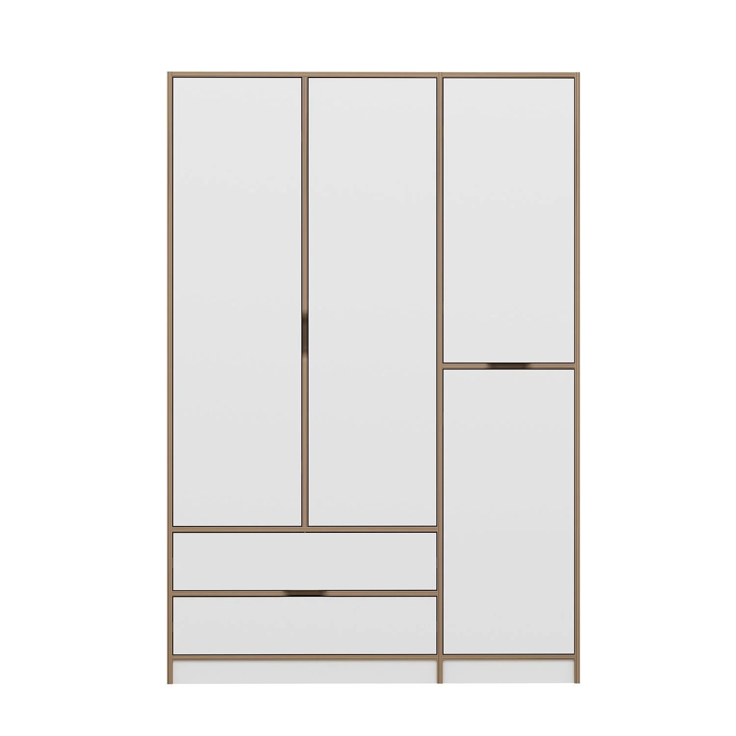 Vaatekaappi Valento Furniture Elina 8165, valkoinen/puunväri