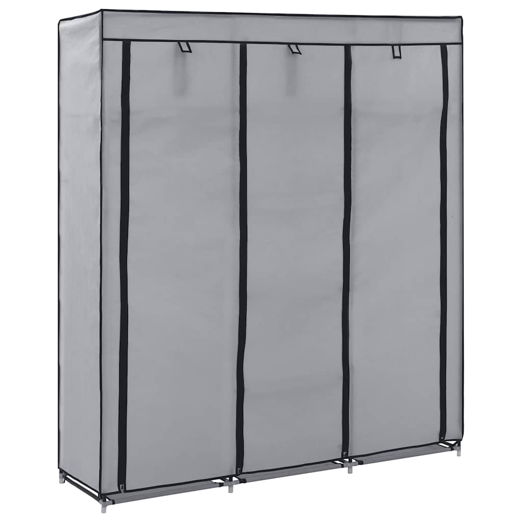 Vaatekaappi lokeroilla ja tangoilla, kangas, 150cm (28215)