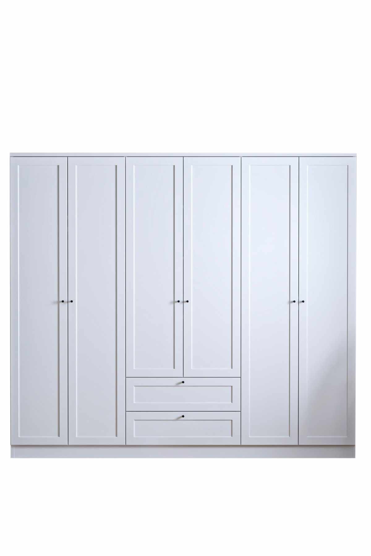 Vaatekaappi Valento Furniture Terra 6 182, 205x182x52cm, valkoinen