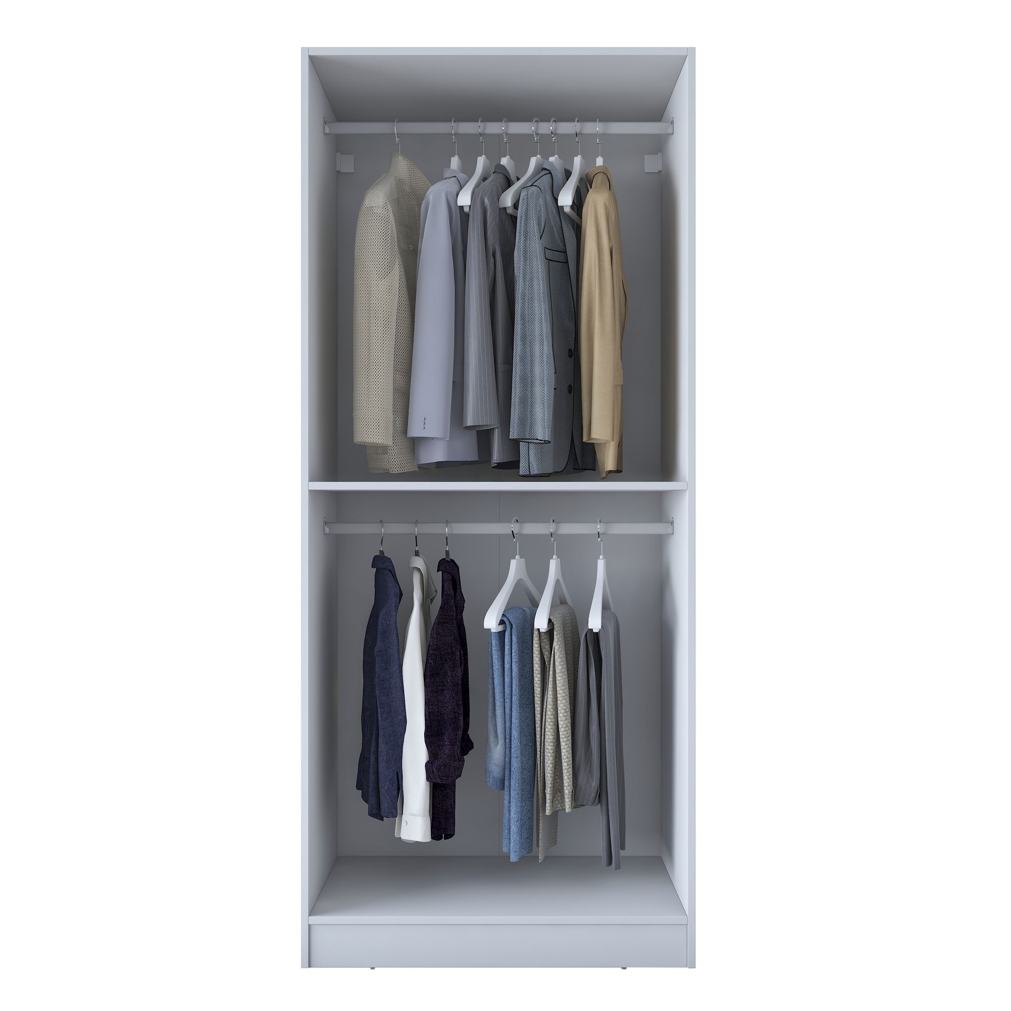 Vaatekaappi Valento Furniture BA201 - 4592, 90x210x57,5 cm, valkoinen