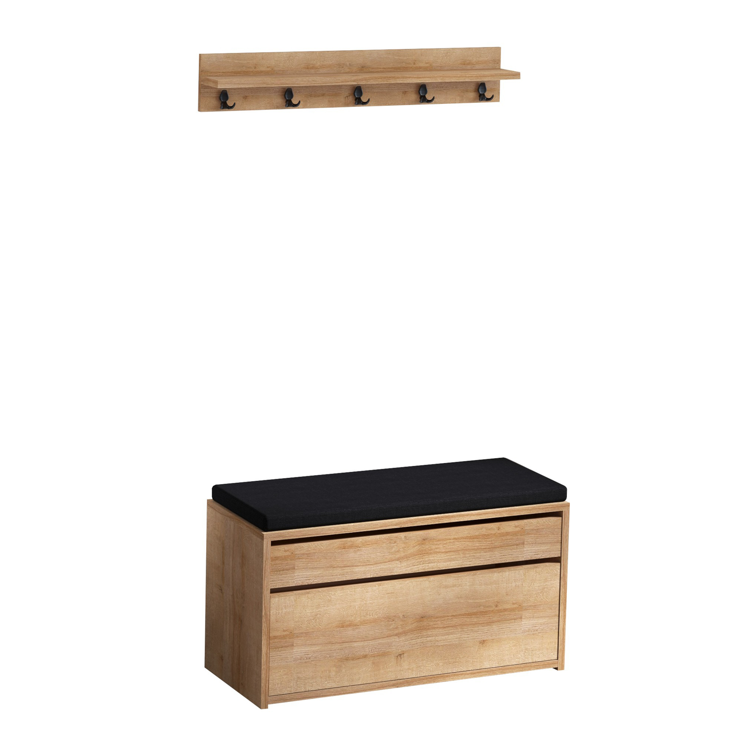 Vaatenaulakko Valento Furniture Boby tammi/musta