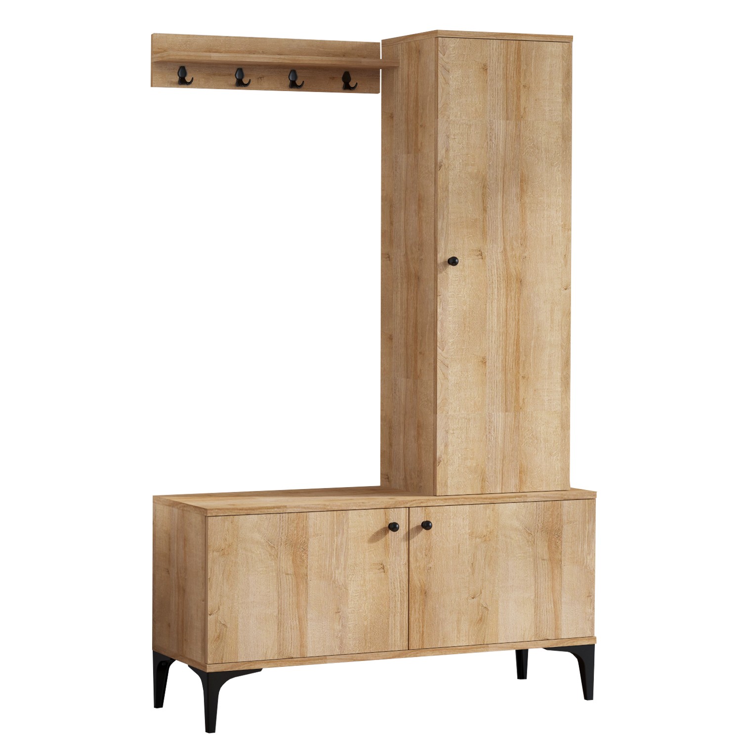 Vaatenaulakko Valento Furniture Lex tammi/musta