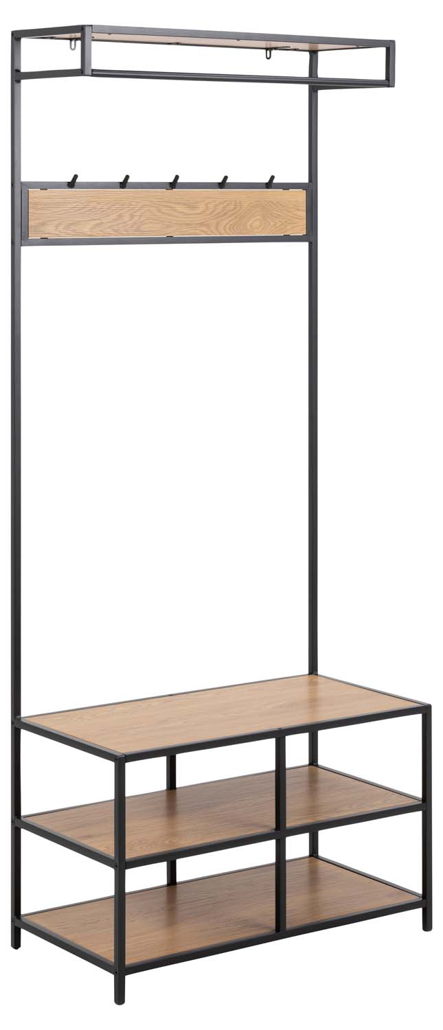 Vaateteline Home4You Seaford, 77x40x185cm, Ruskea