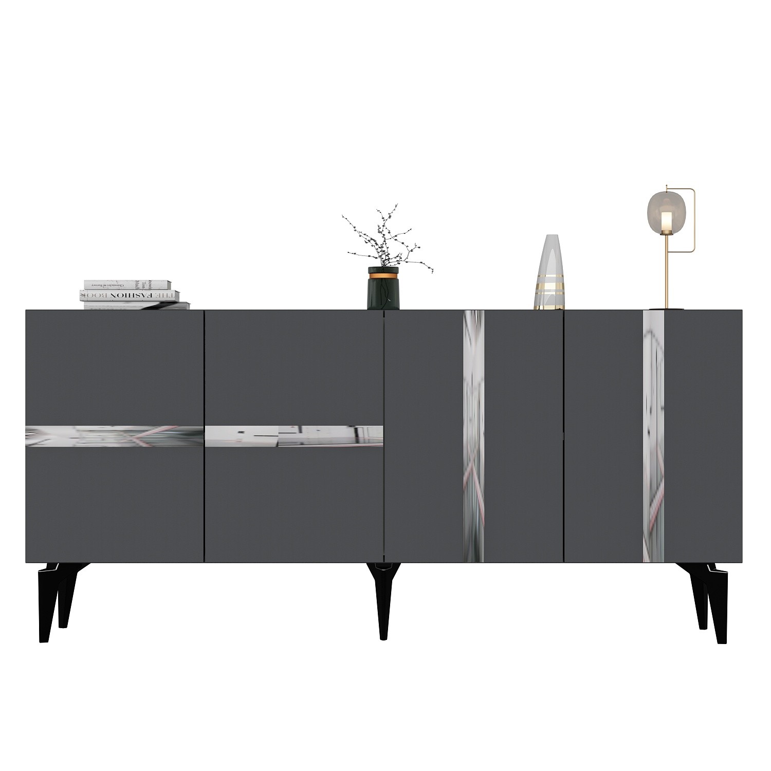 Konsolipöytä Valento Furniture Vania, 150x79x40cm, antrasiitti
