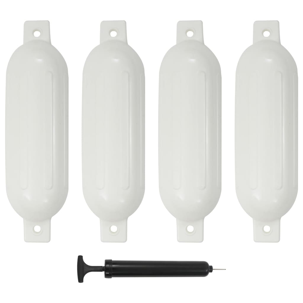 Veneen lepuuttaja, 4 kpl, valkoinen, 51x14 cm, PVC