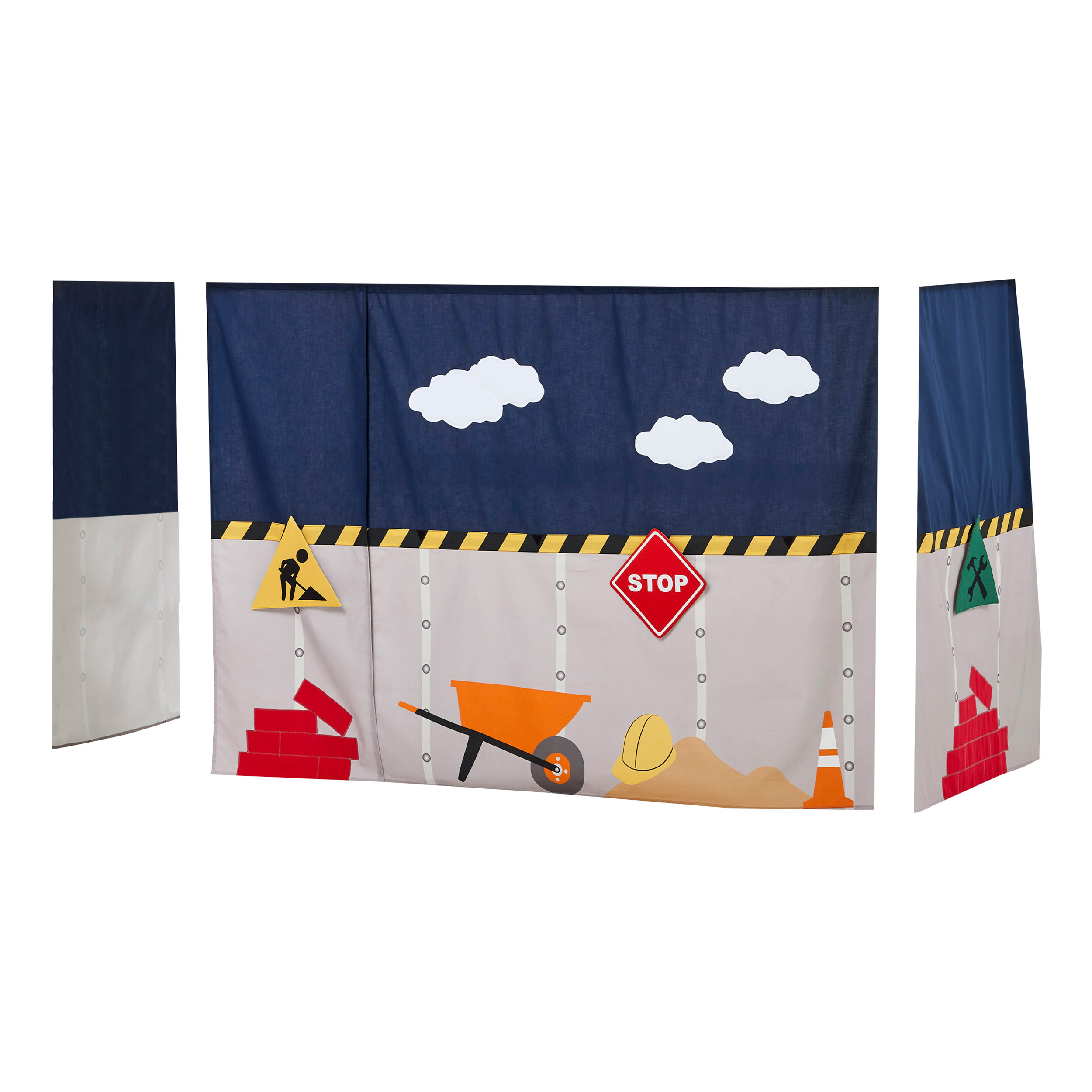 Verho Hoppekids Construction, 90x200cm, Monivärinen