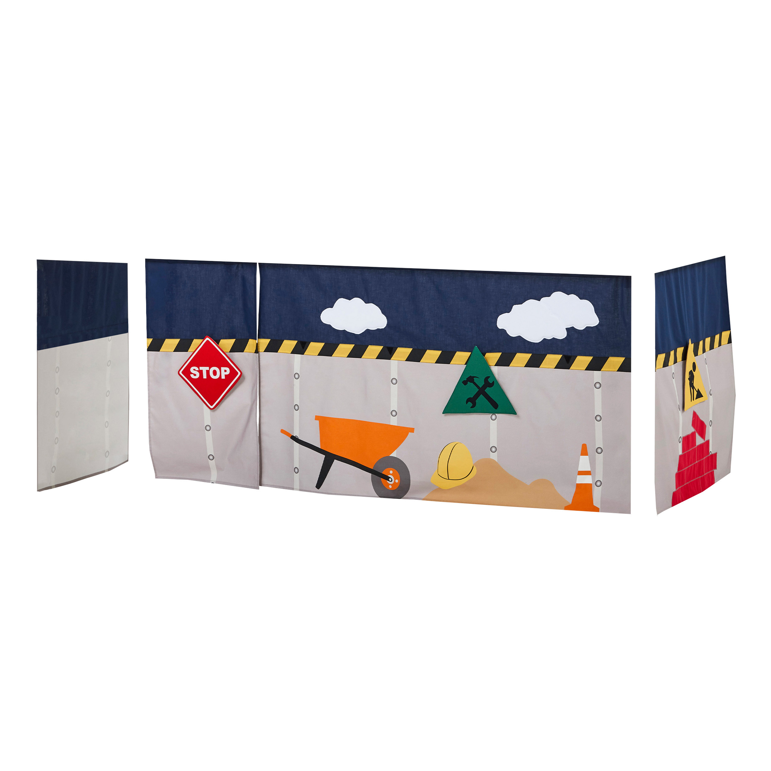Verhot Hoppekids Construction, 90x200cm, Monivärinen