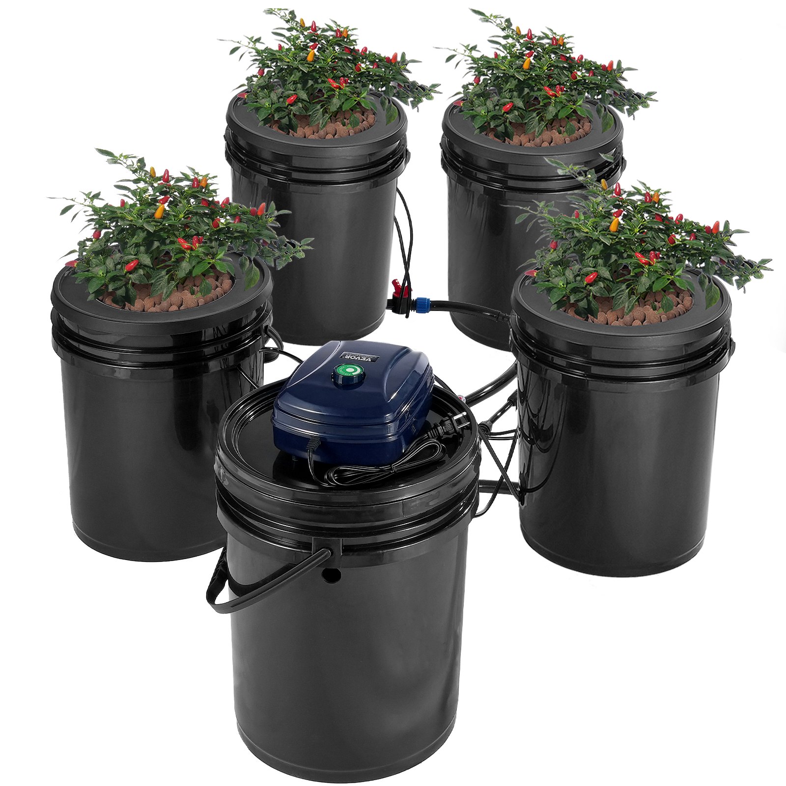 Vesiviljelyjärjestelmä North Craft RDWC, 4 x 18.9L, musta