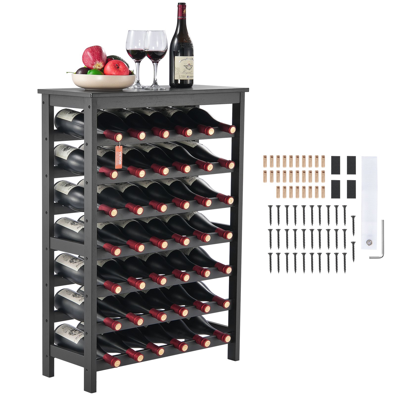Viinipulloteline North Craft 42-Pulloinen, 7-Tasoinen, 66x29x100cm, Musta