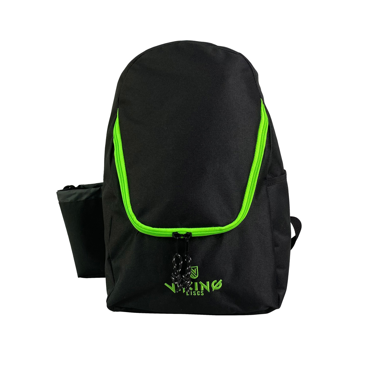 Frisbeegolfreppu Viking Discs Rucksack Light, 15 kiekolle, musta/limenvihreä