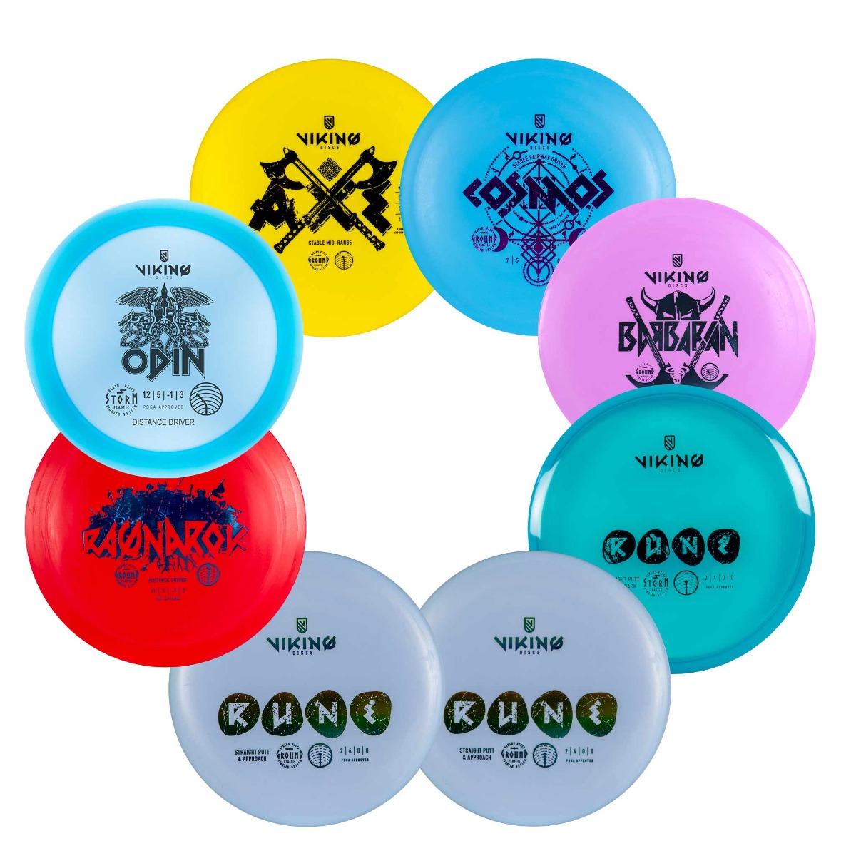 8 frisbeegolfkiekon setti, Viking Discs Starter Set