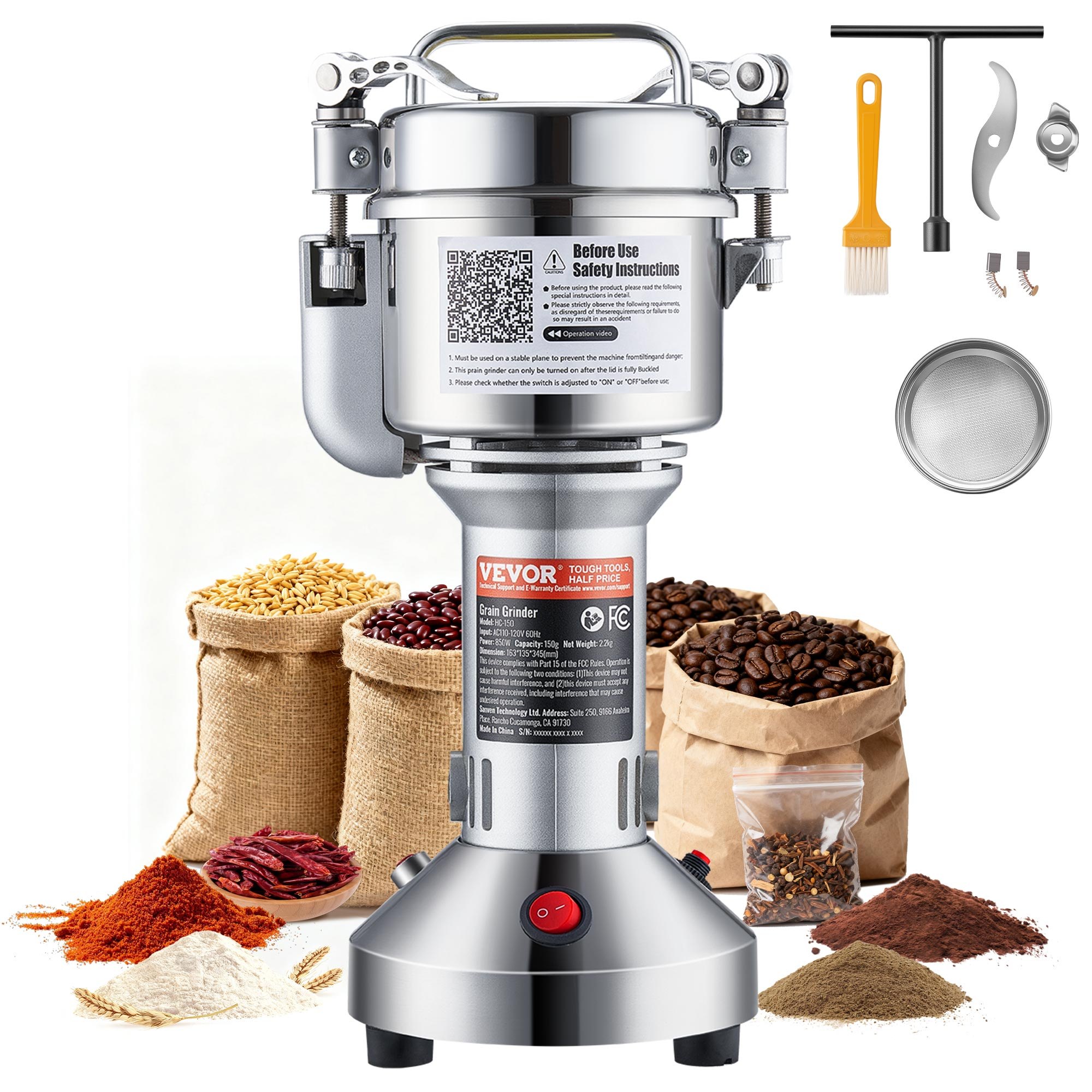 Viljamylly North Craft HC-150, 150g, 850W, Teräs