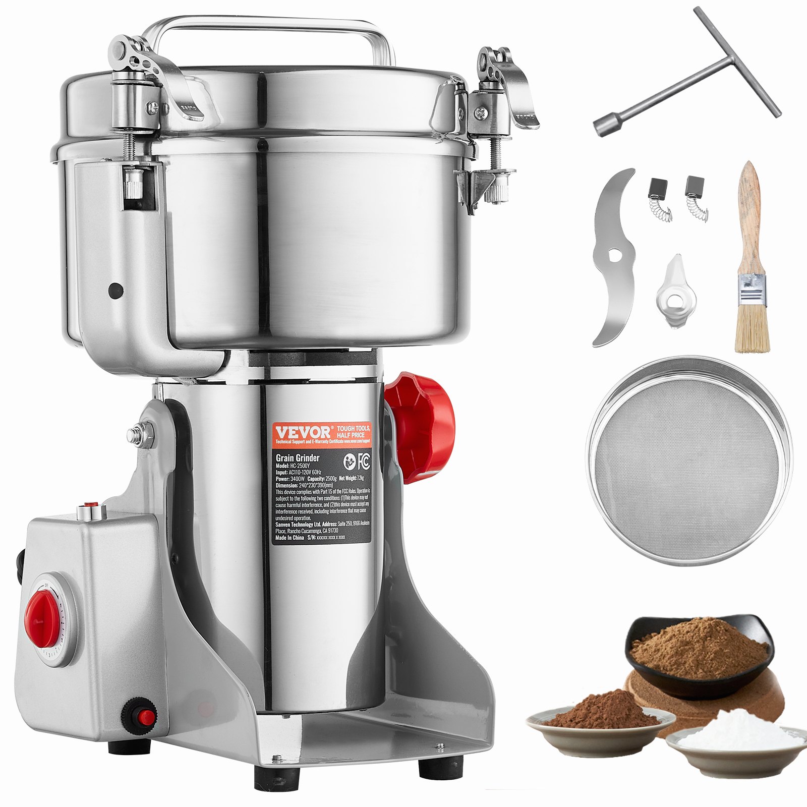 Viljamylly North Craft HC-2500Y, 240x230x390mm, Ruostumaton teräs, 3400W, Swing-tyyppi