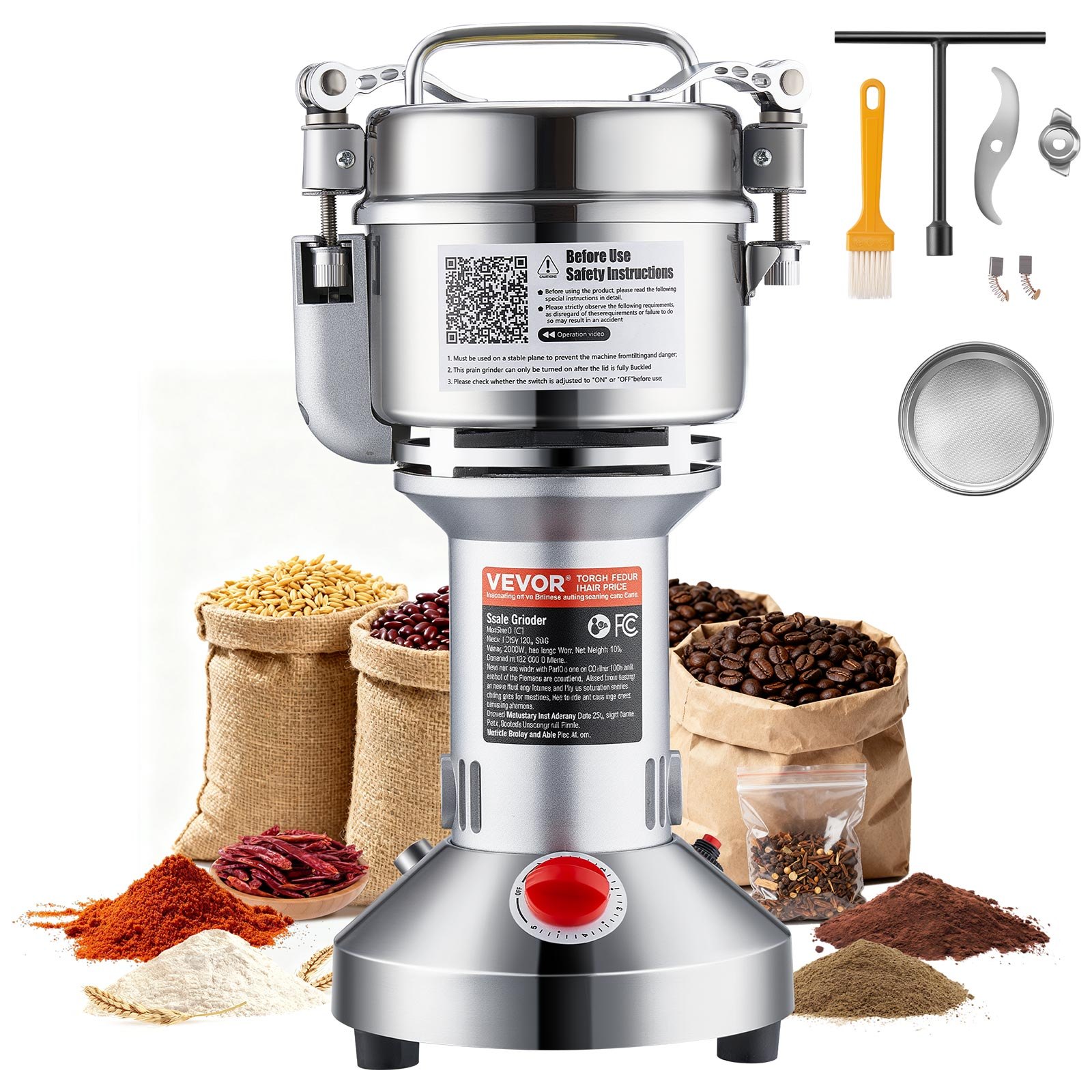 Viljamylly North Craft HC-300, 300g, 1500W, ruostumaton teräs